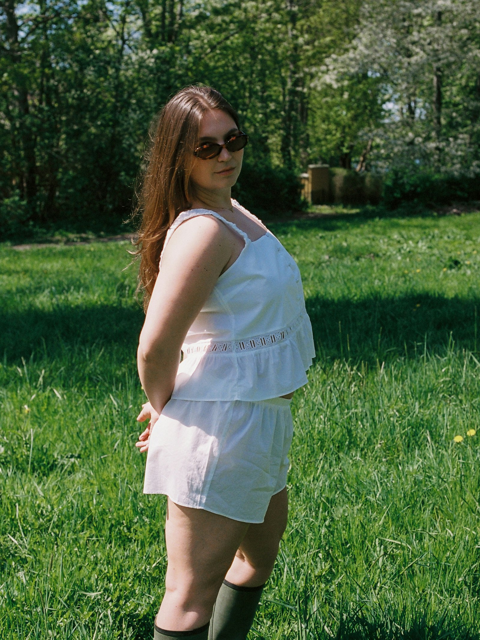 Airy Poplin Mini Shorts White