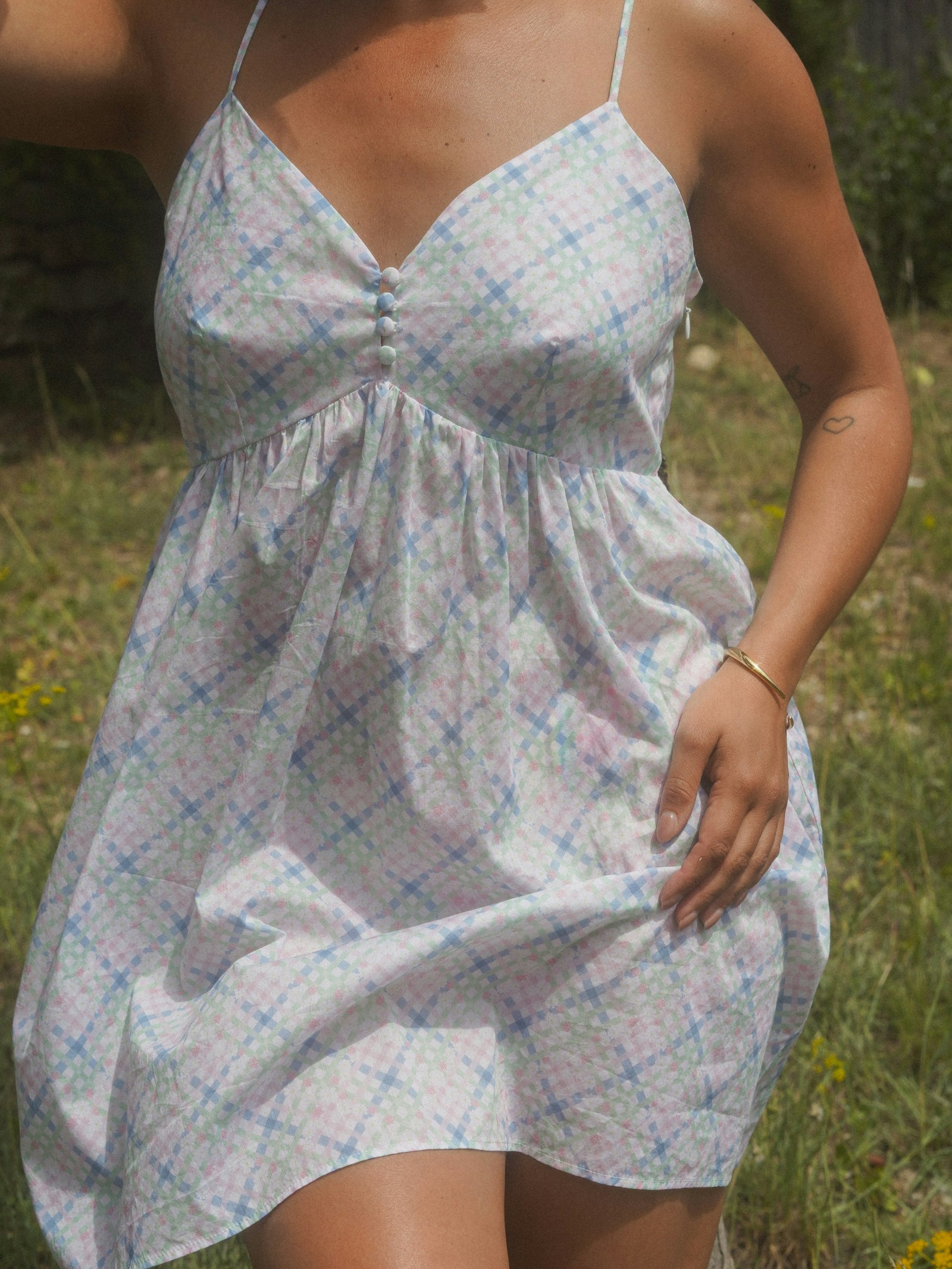 Airy Poplin Mini Dress Cottage Meadow