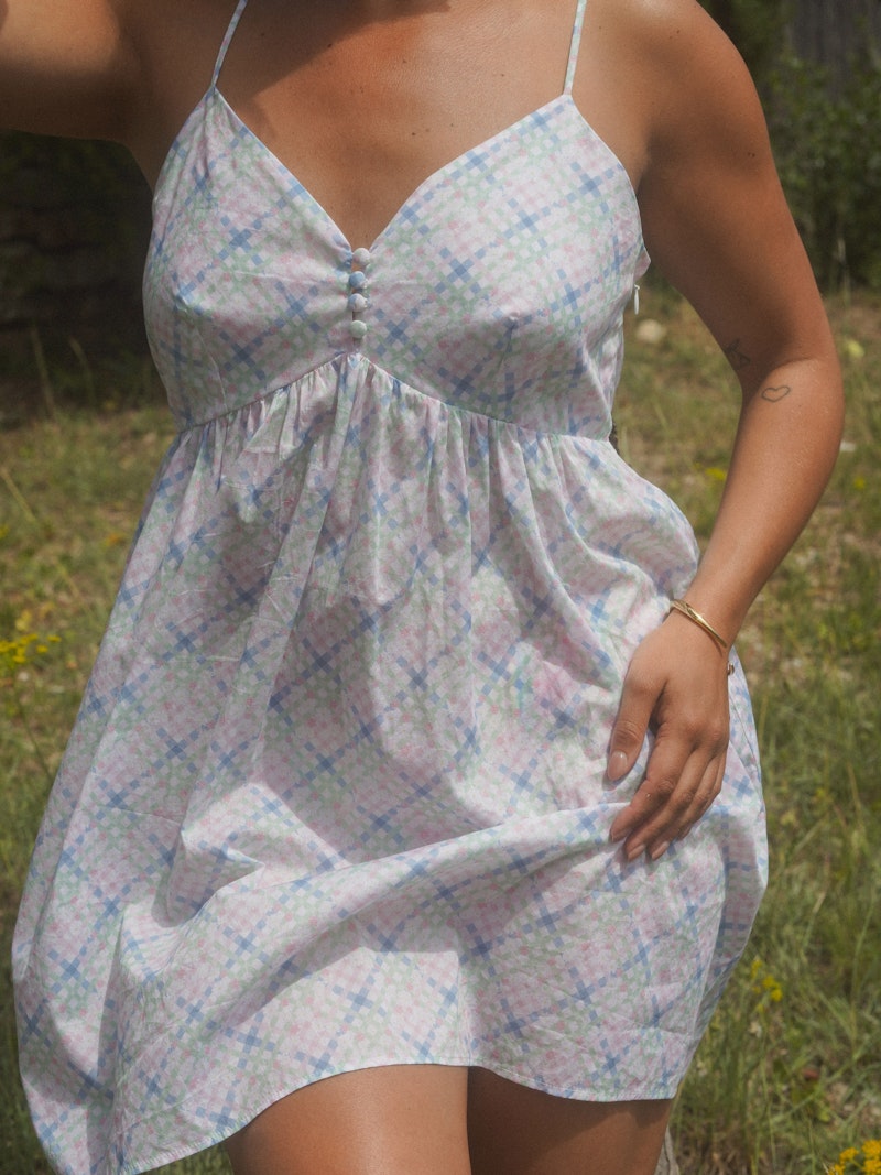 Airy Poplin Mini Dress Cottage Meadow