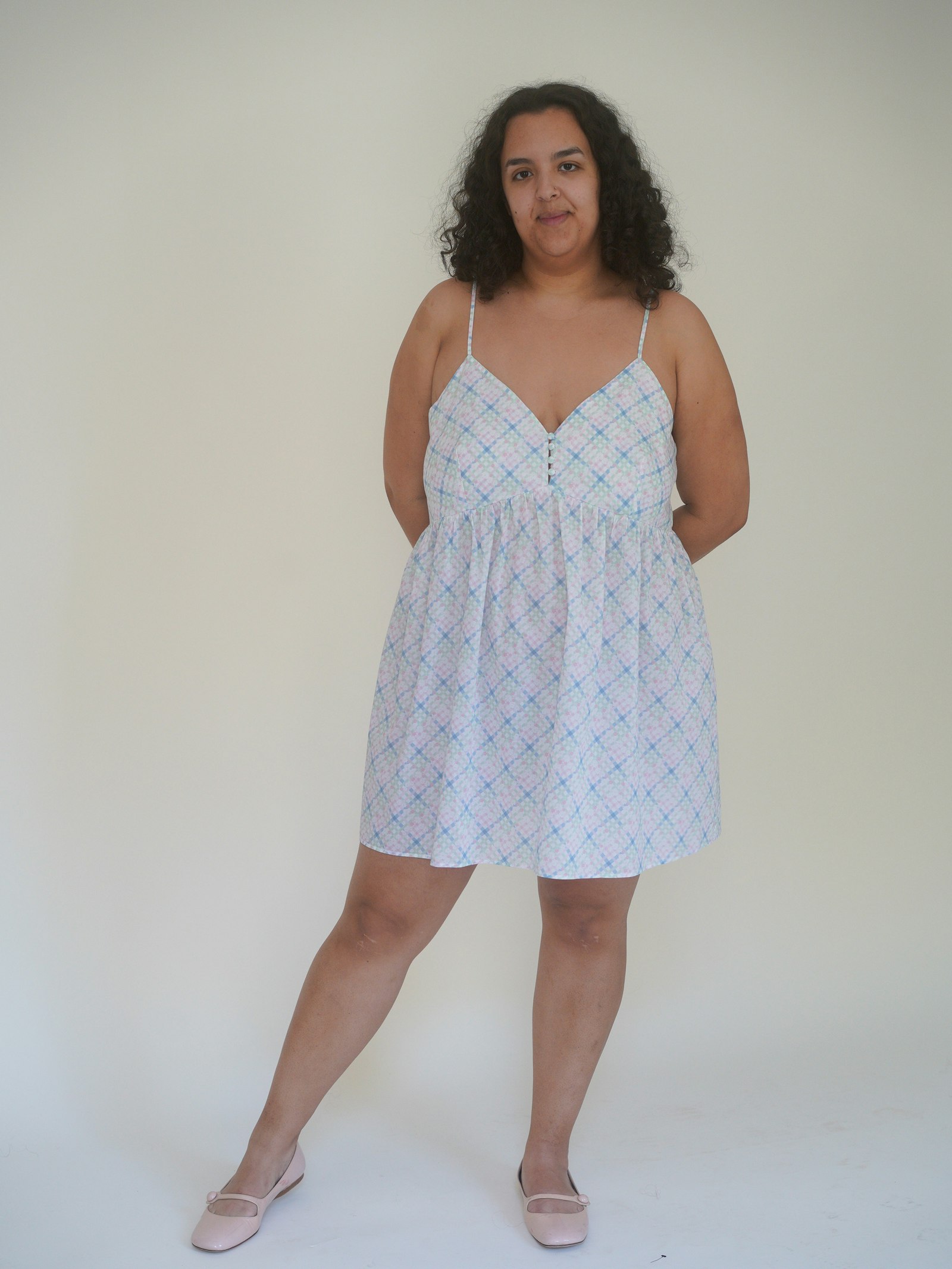 Airy Poplin Mini Dress Cottage Meadow
