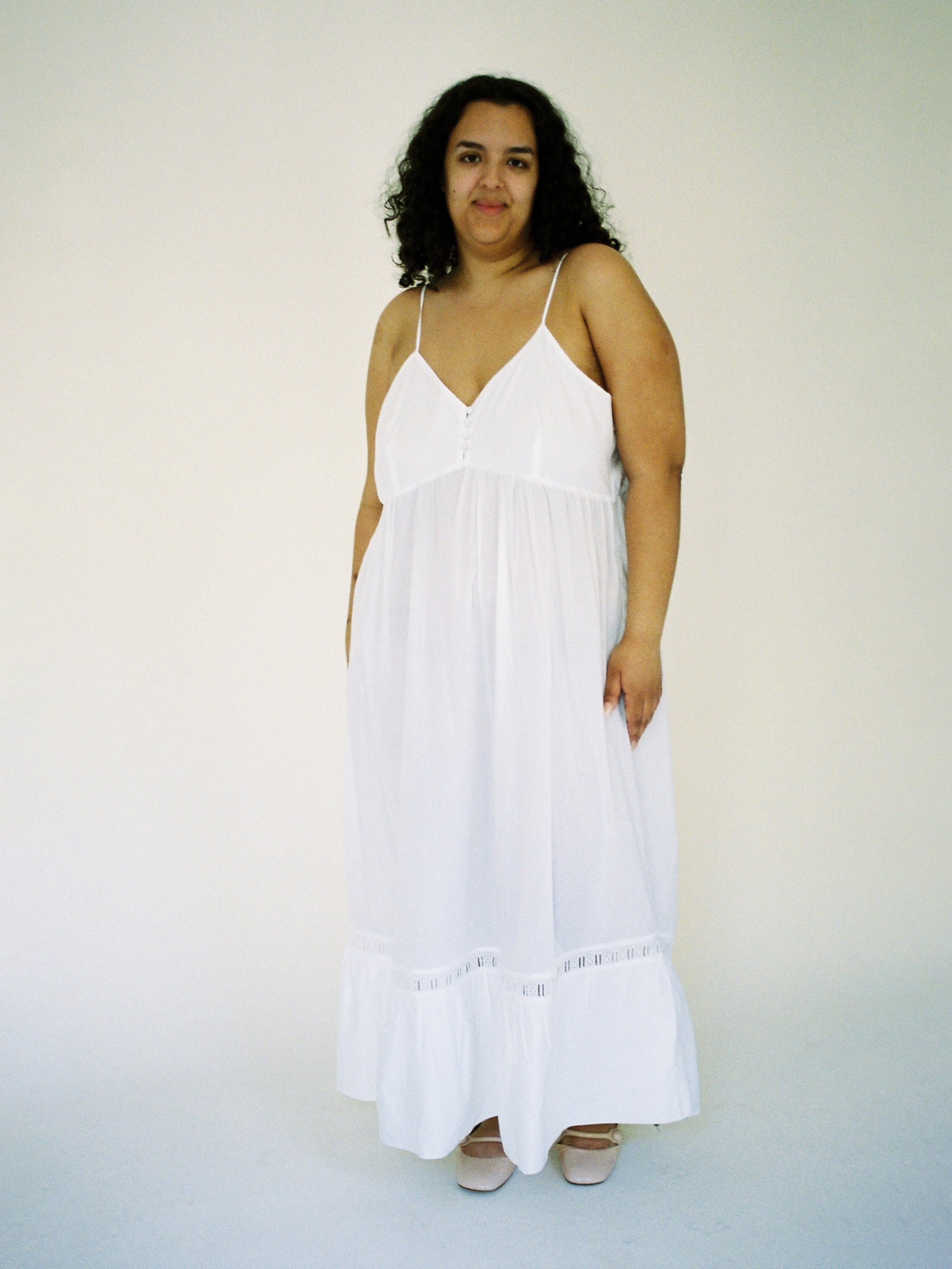 Airy Poplin Midi Dress White - White | Djerf Avenue