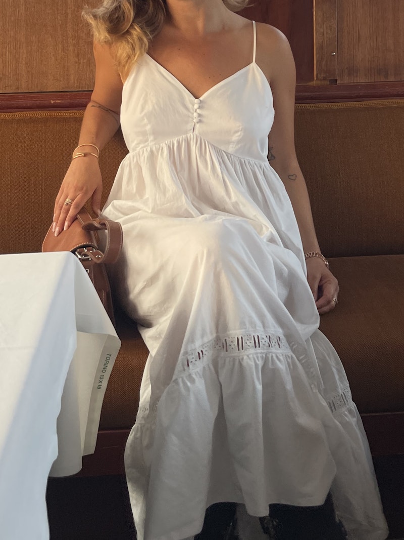 Airy Poplin Midi Dress White