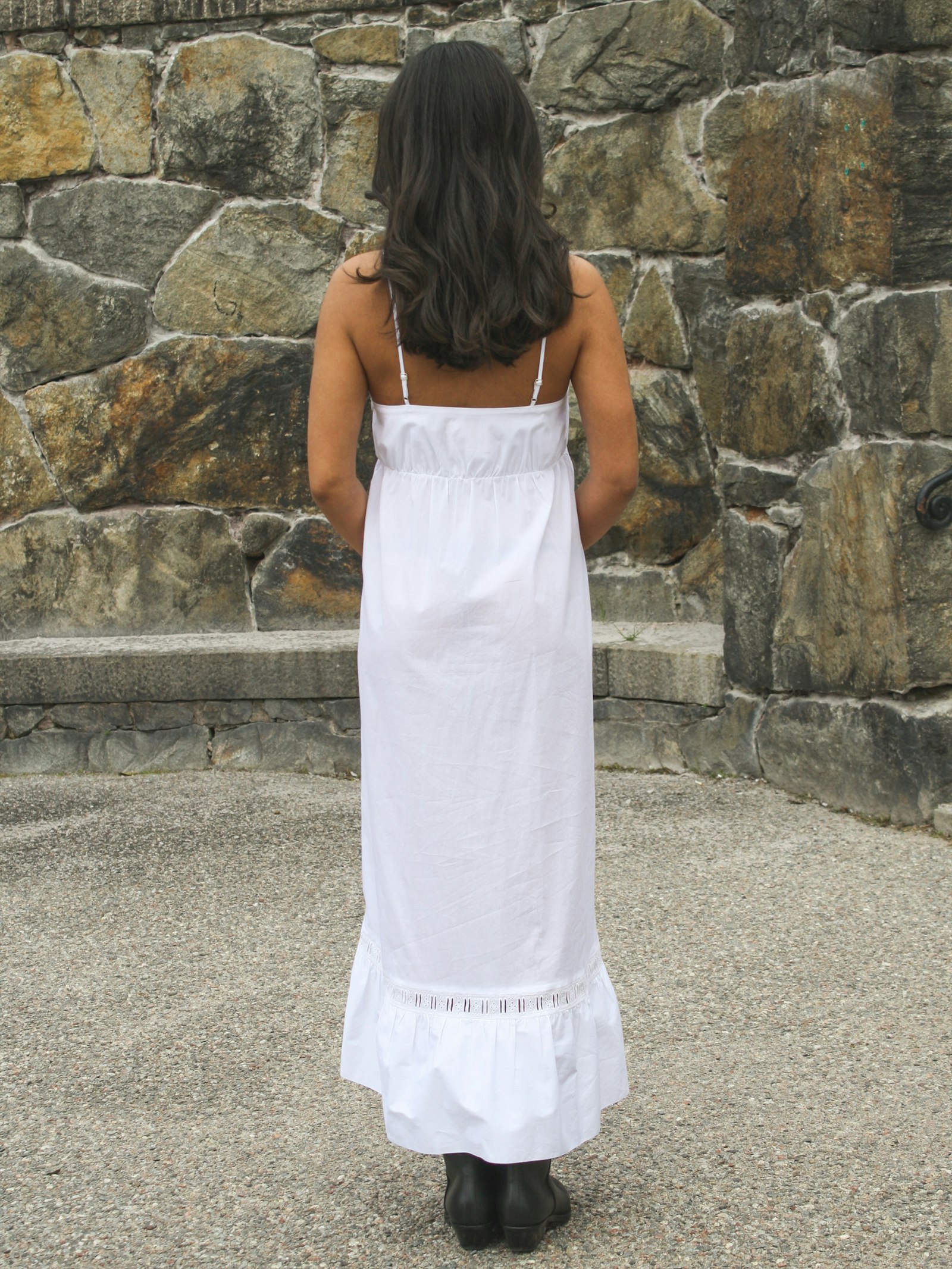 Airy Poplin Midi Dress White