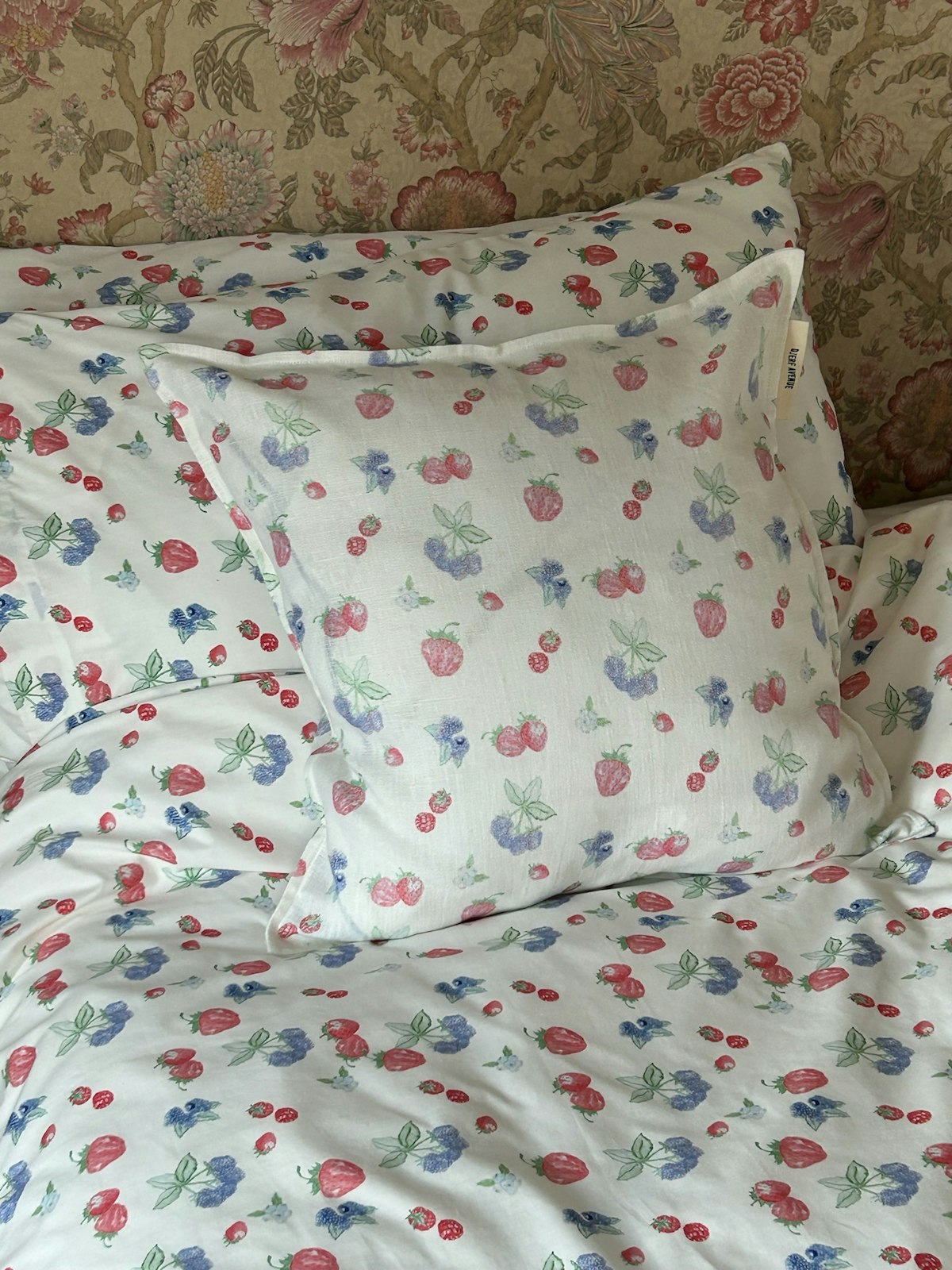 Linen Cushion Cover Summer Berries