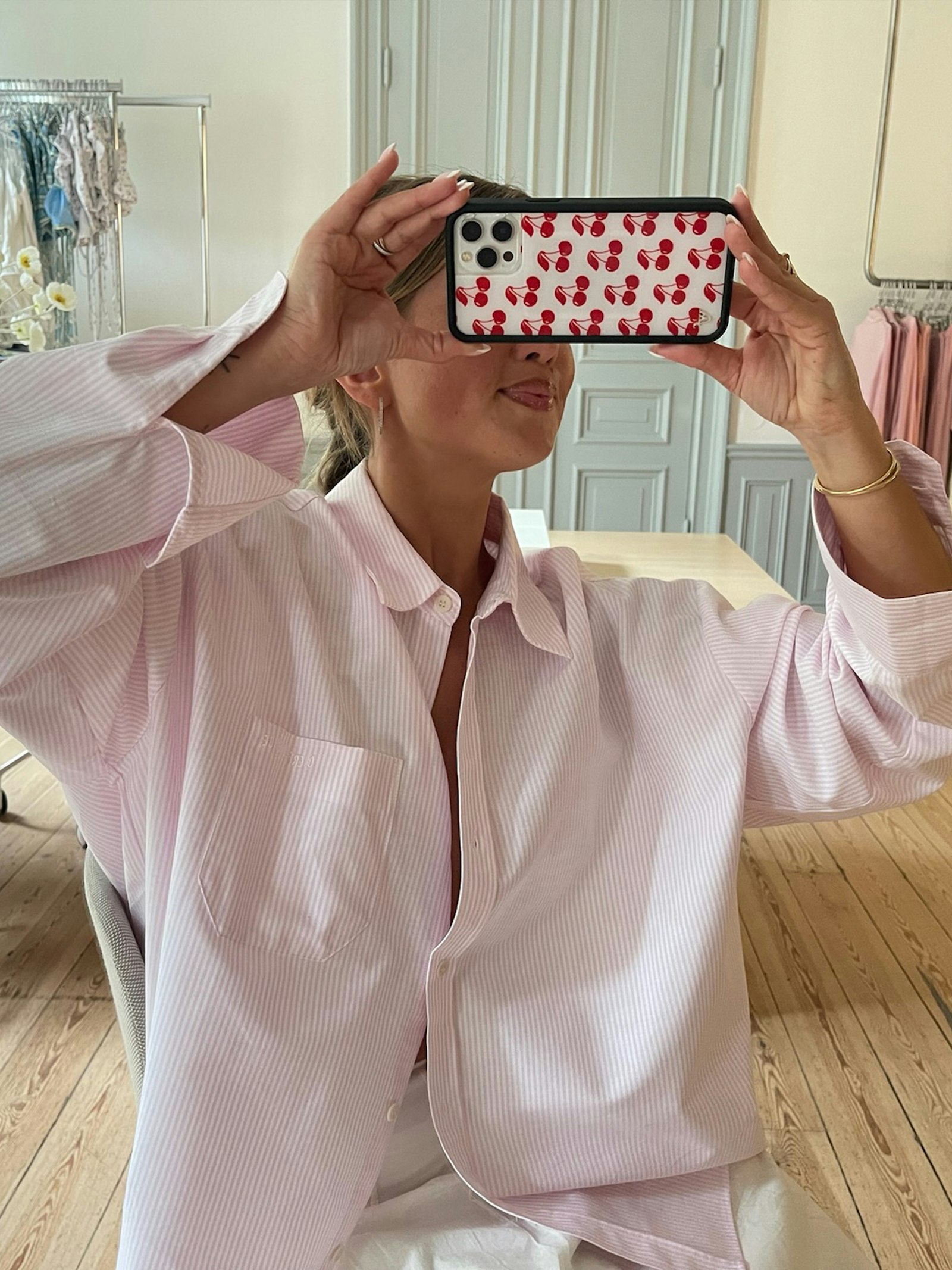 Breezy Shirt Pink Stripe