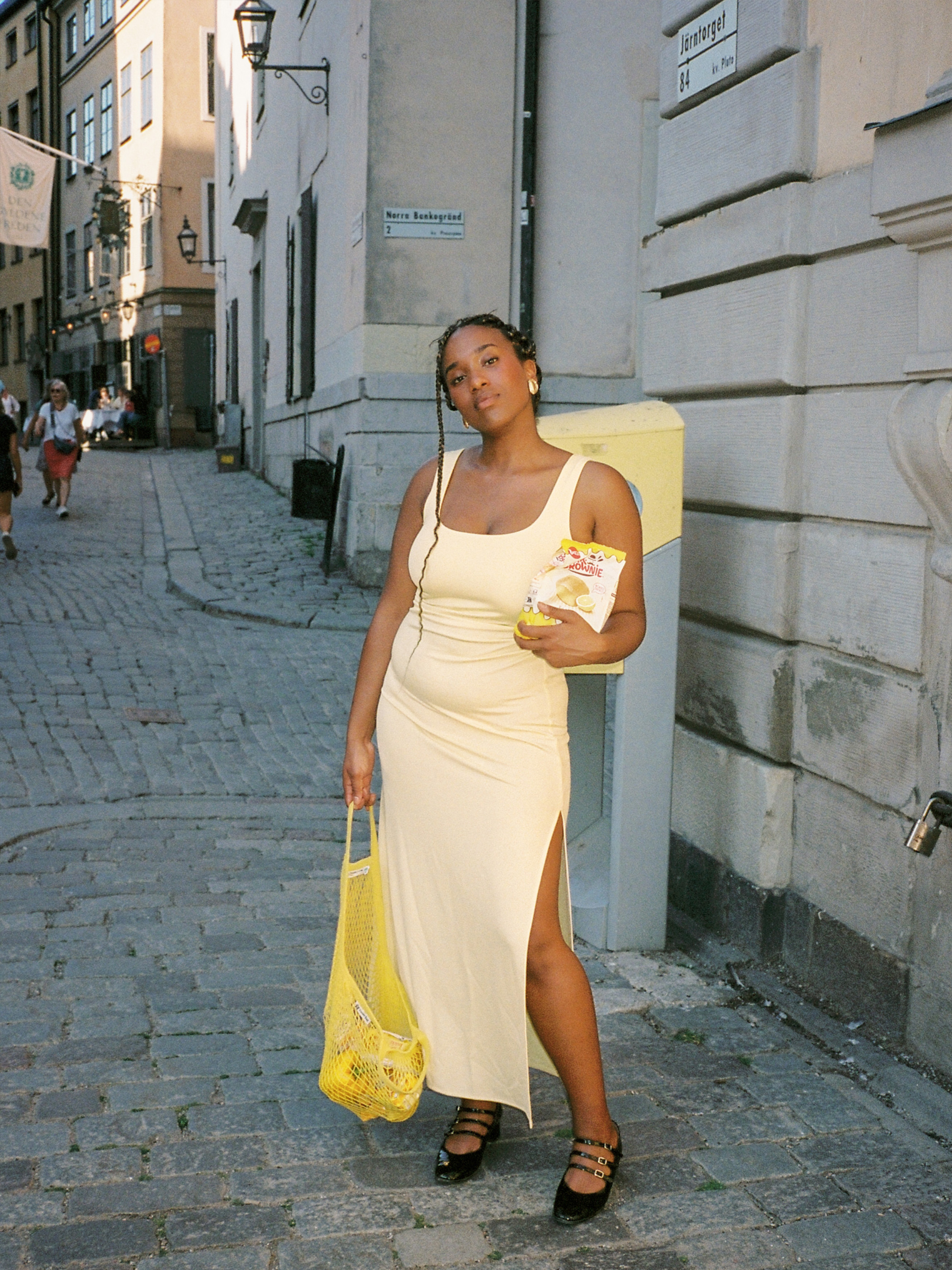 Light yellow midi dress hotsell