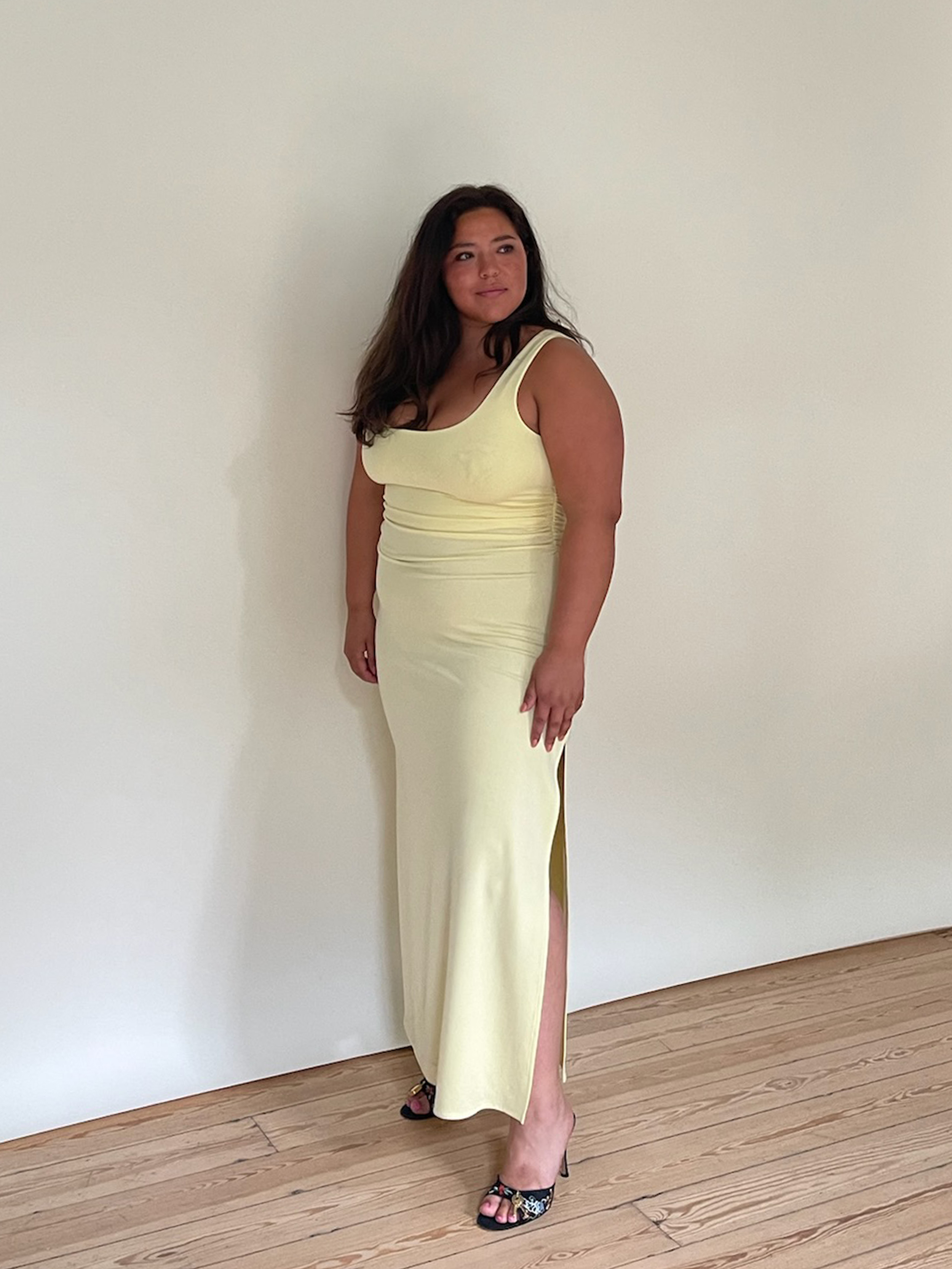 Light yellow slip dress best sale