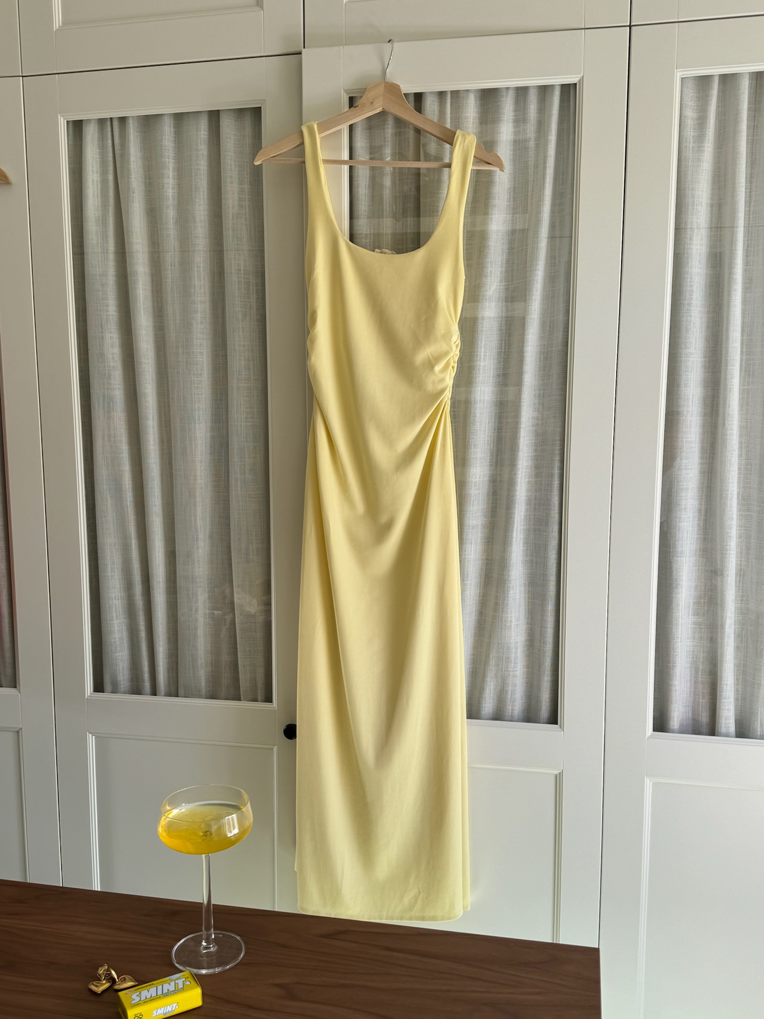 Citrine Midi Slip Dress Light Yellow Light Yellow Djerf Avenue