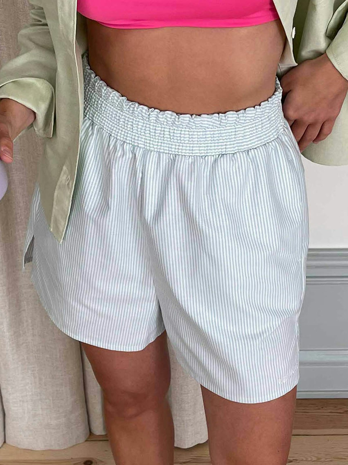 Breezy Shorts Green Stripe