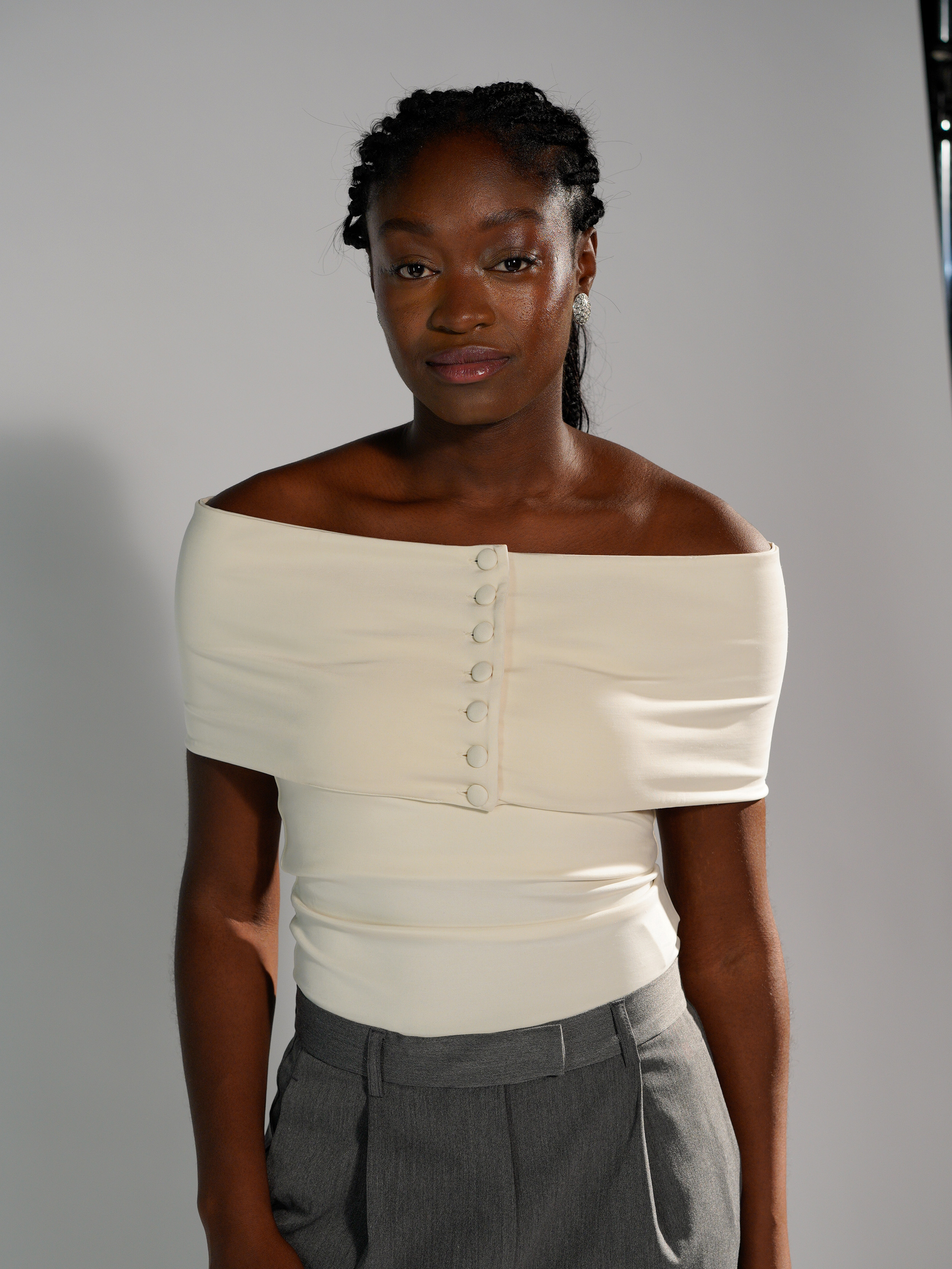 Selenite Off Shoulder Top Cream Cream Djerf Avenue