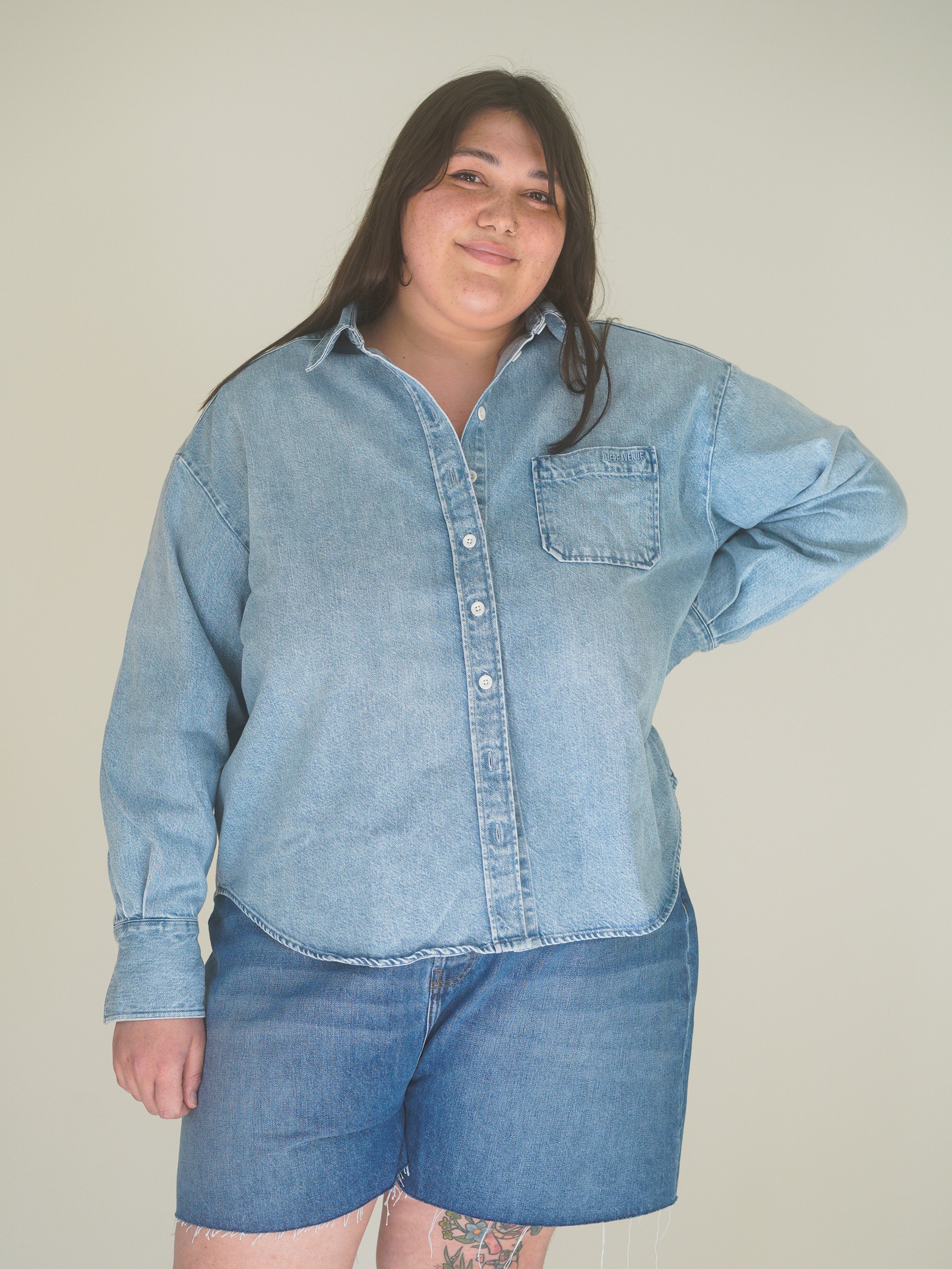 Denim Shirt Washed Blue - Washed Blue | Djerf Avenue