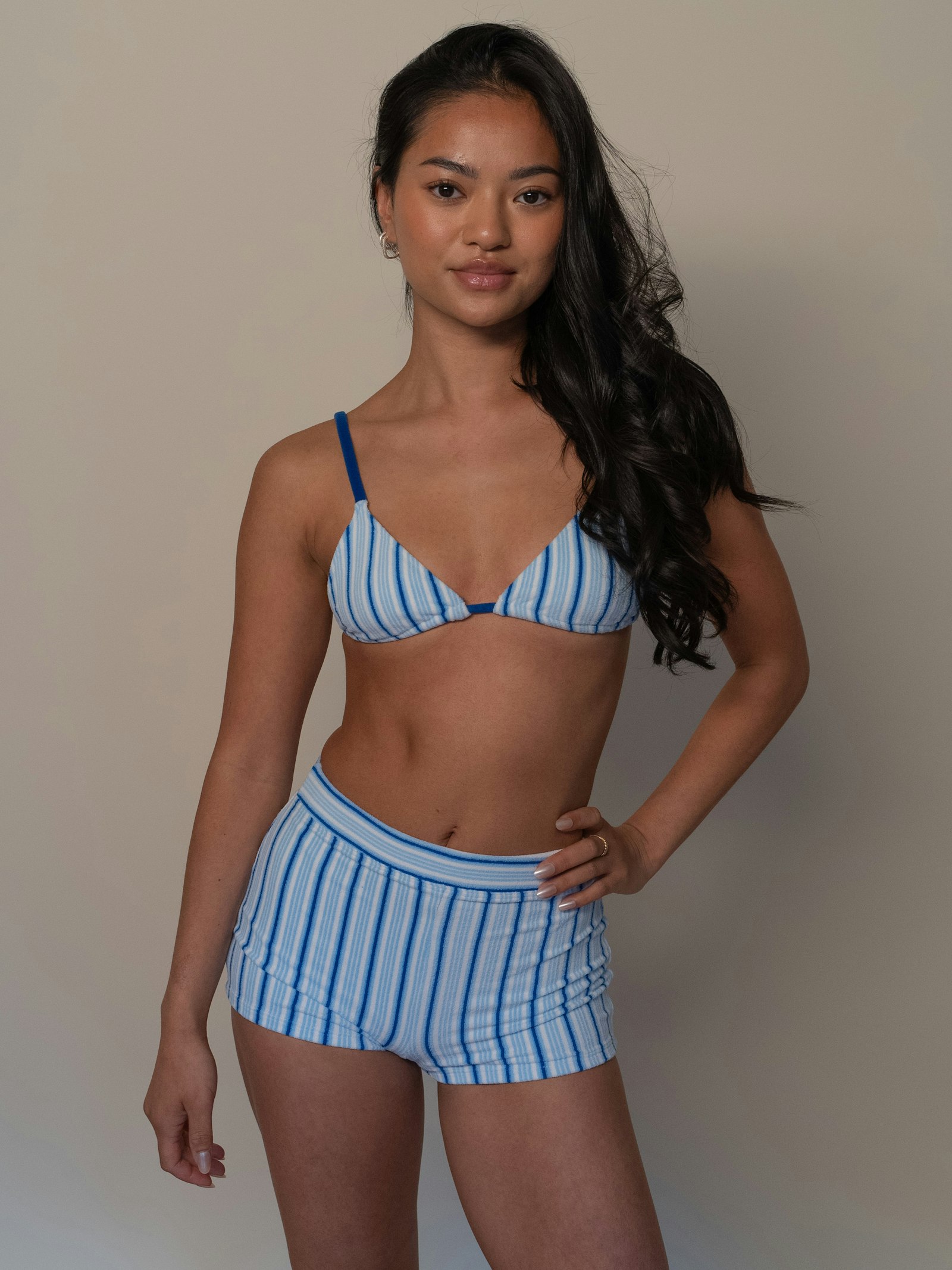 Lumia Terry Bikini Top Seaside Stripe
