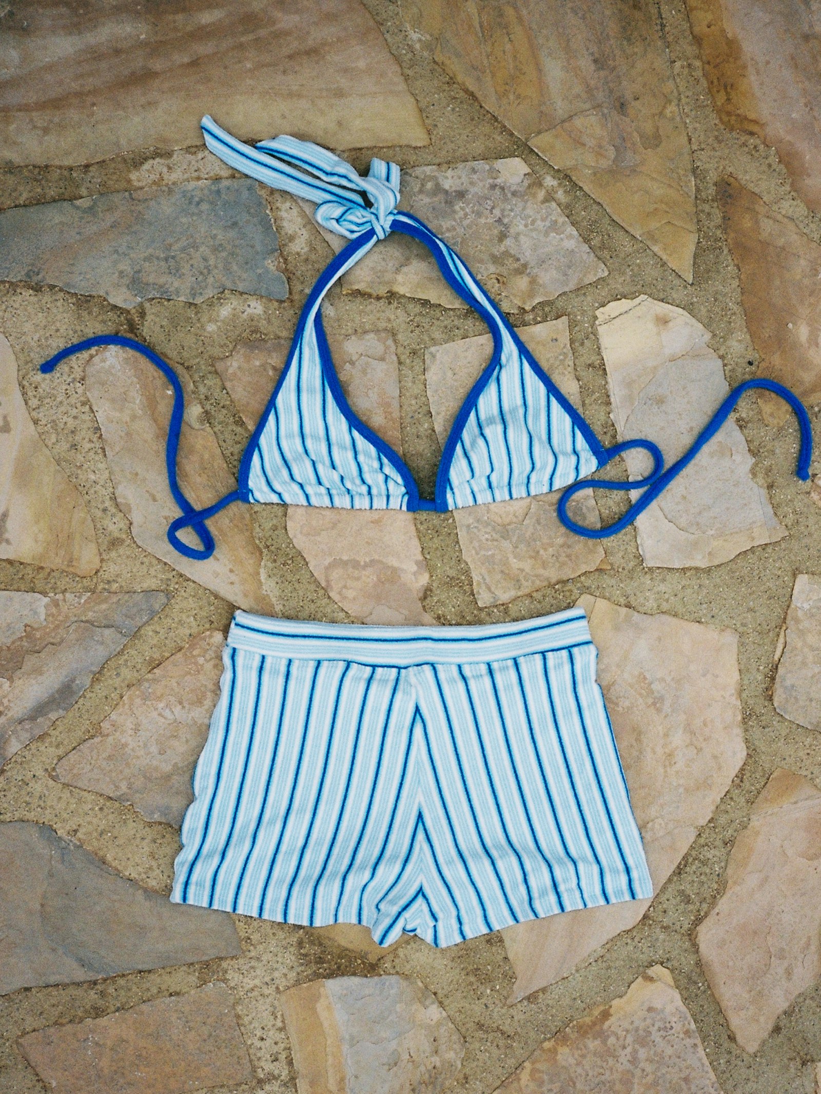 Diana Terry Bikini Top Seaside Stripe