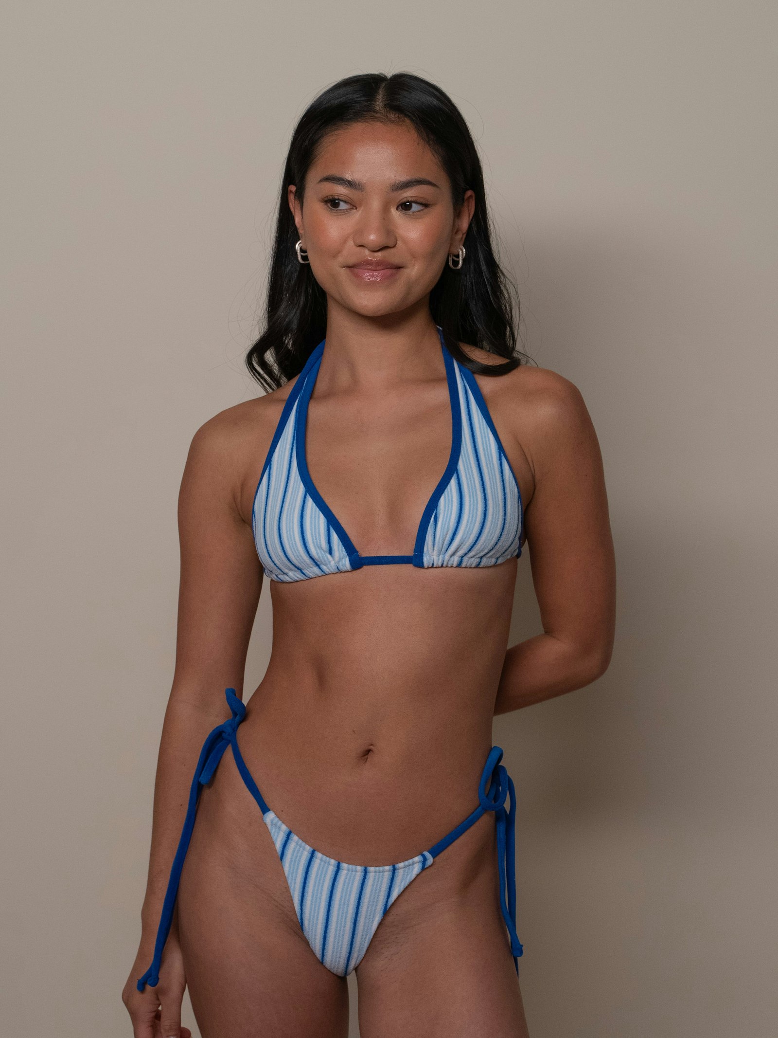 Diana Terry Bikini Top Seaside Stripe
