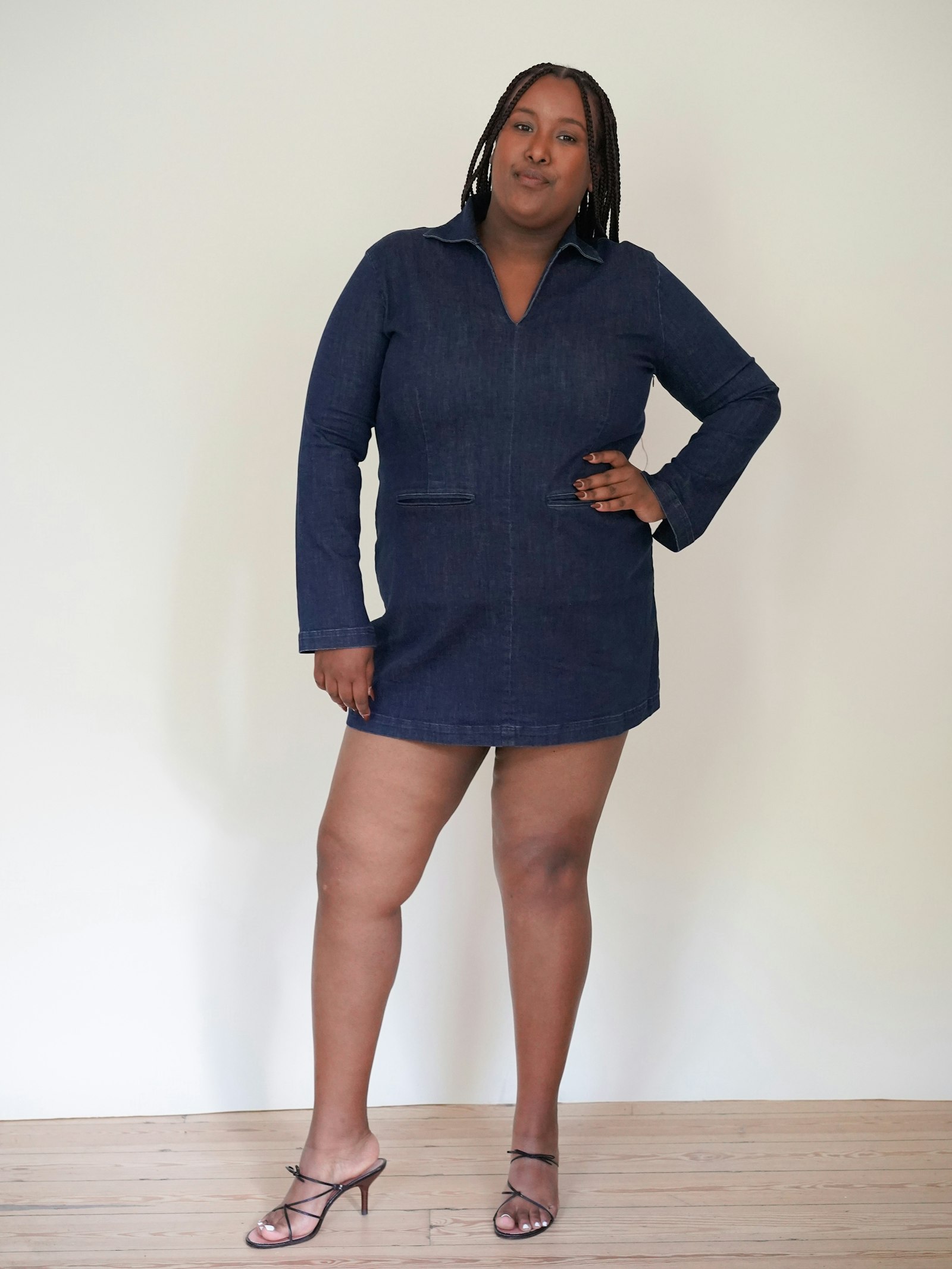 Denim Mini Dress Midnight Blue