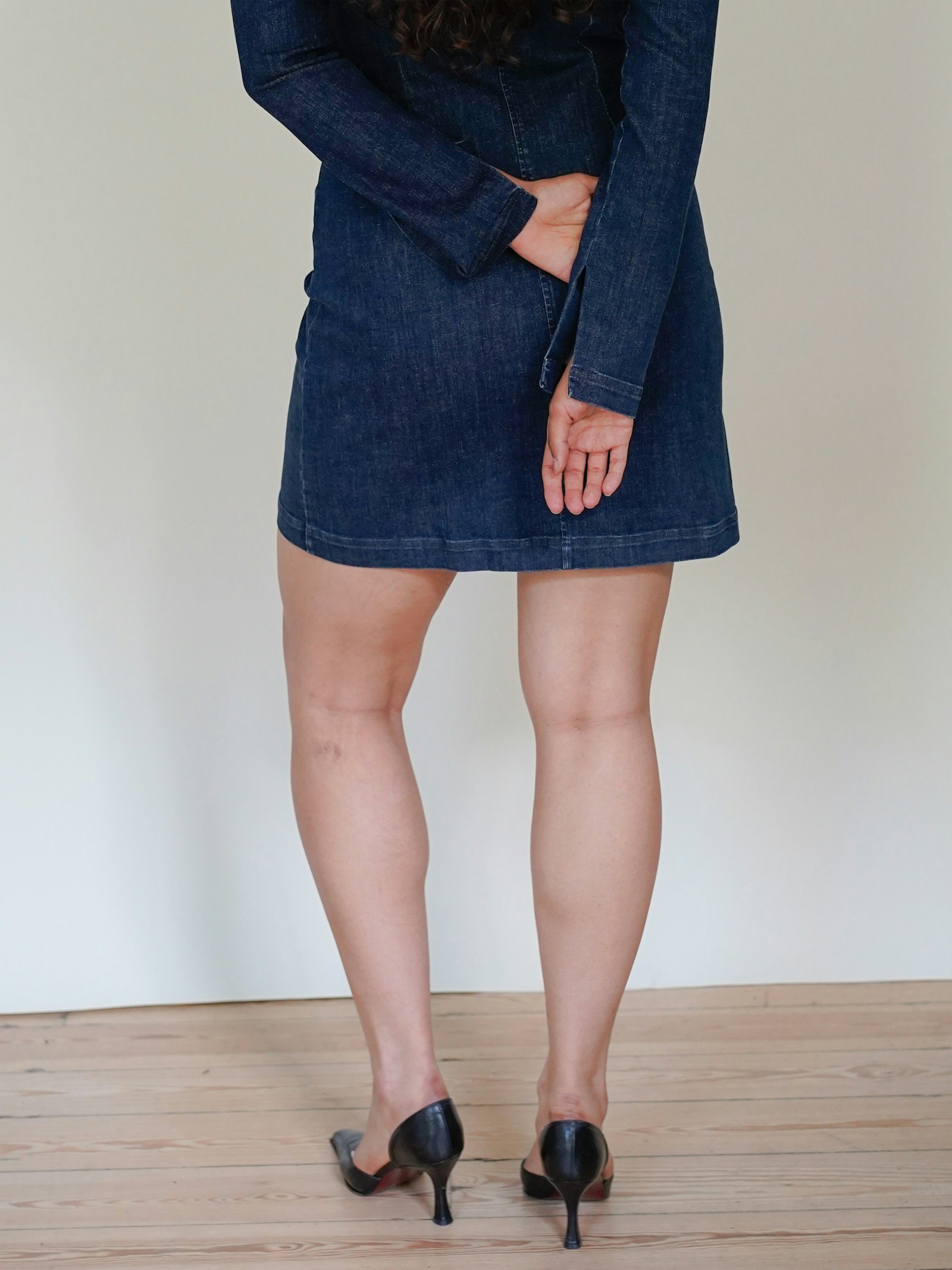 Denim Mini Dress Tall Midnight Blue