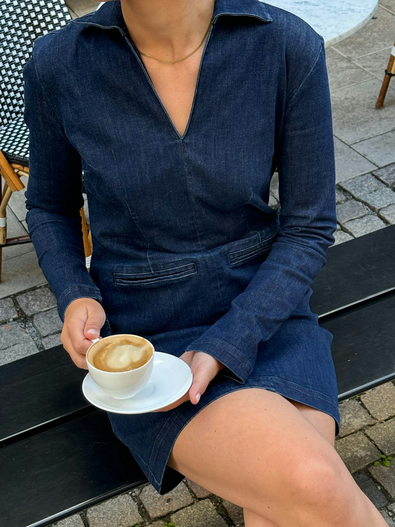 Denim Mini Dress Tall Midnight Blue