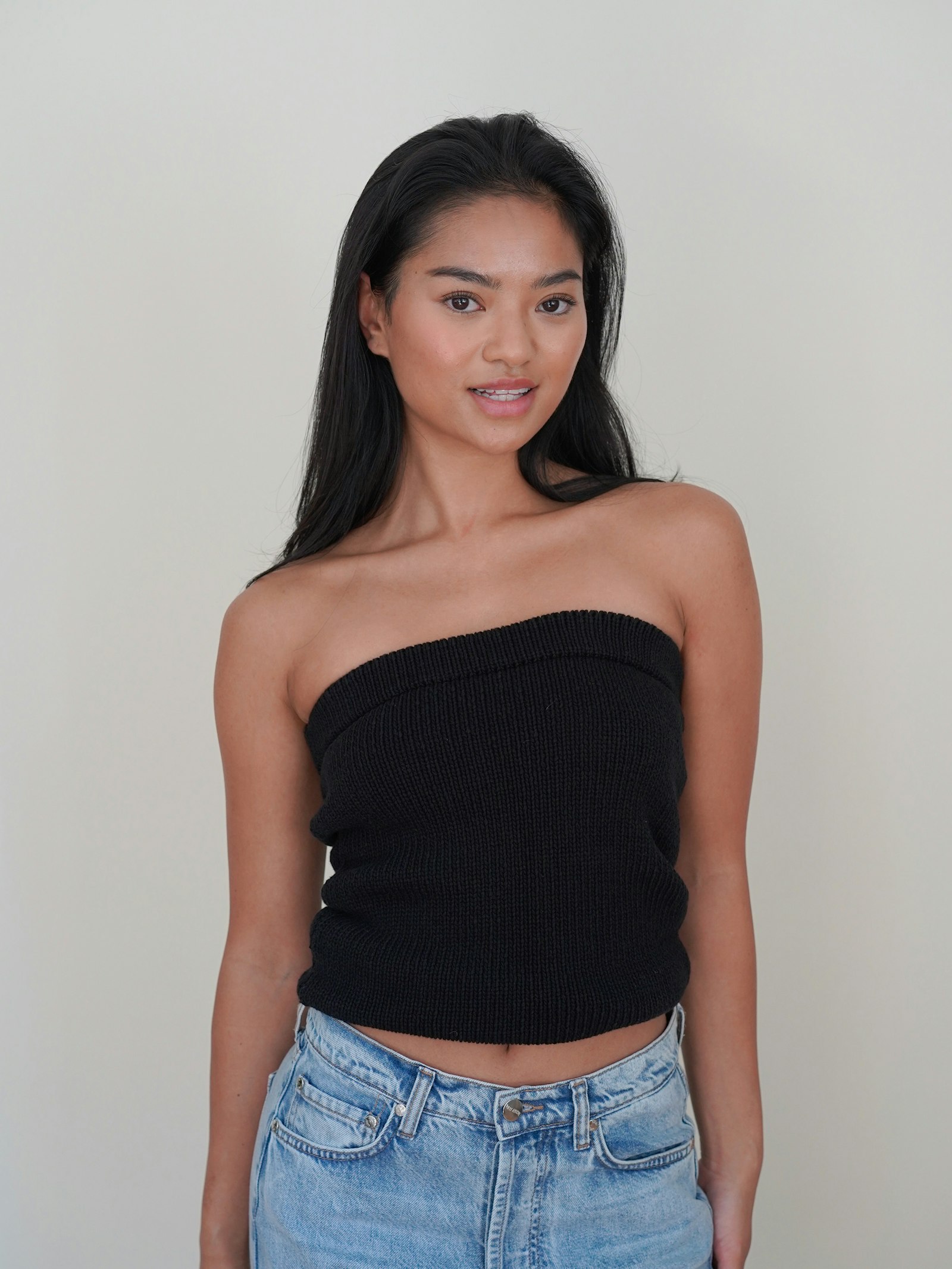 Knitted Tube Top Black