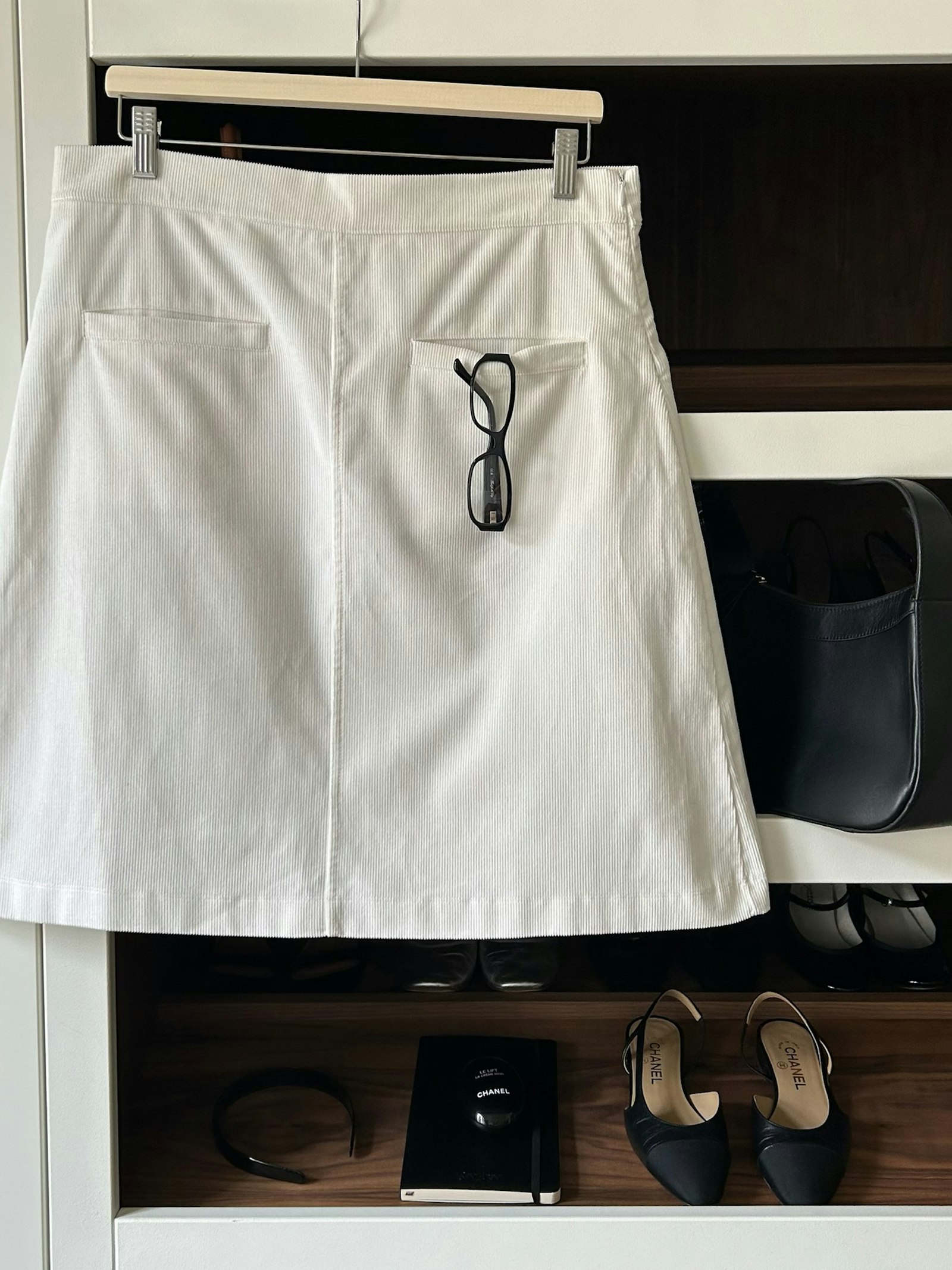 Corduroy Skirt White