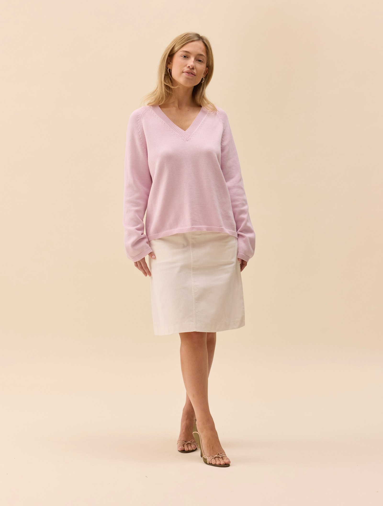Corduroy Skirt White