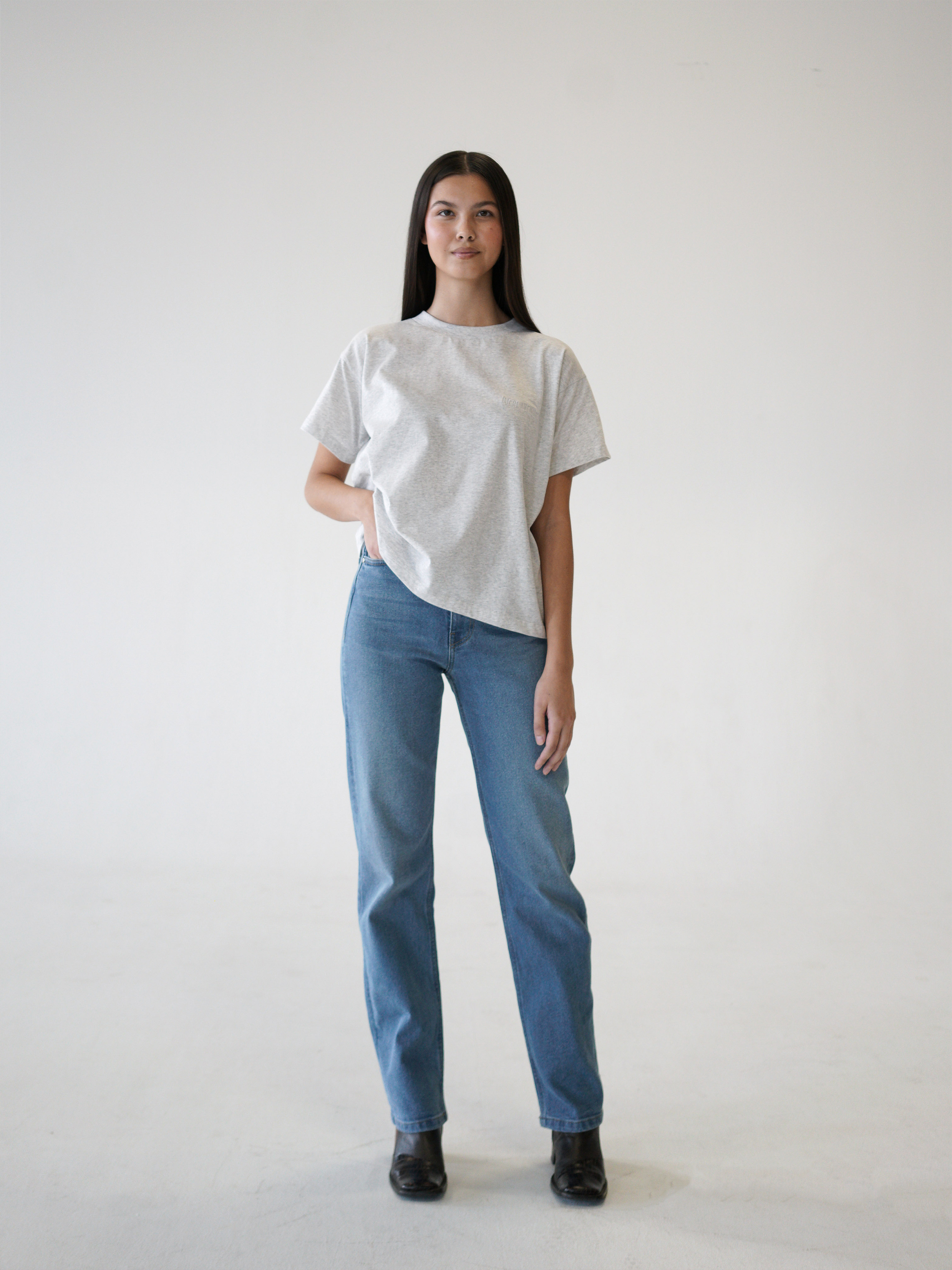 Straight Jeans Mid Blue - Djerf Avenue