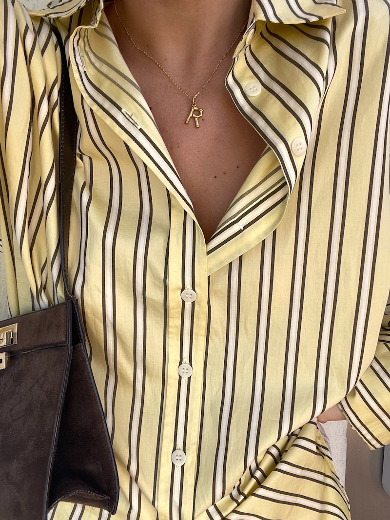 Poplin Classic Shirt Honey Stripe