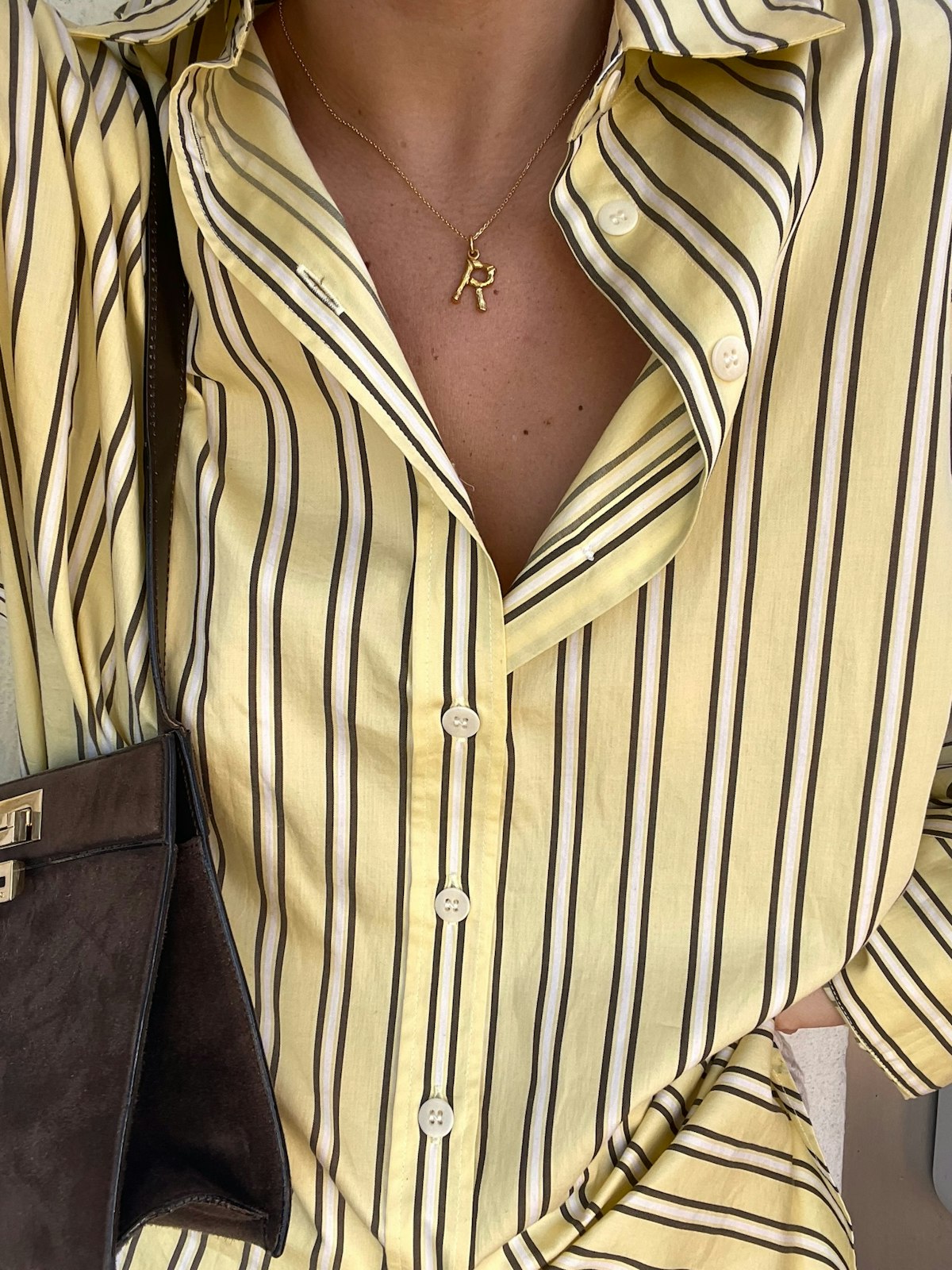 Poplin Classic Shirt Honey Stripe