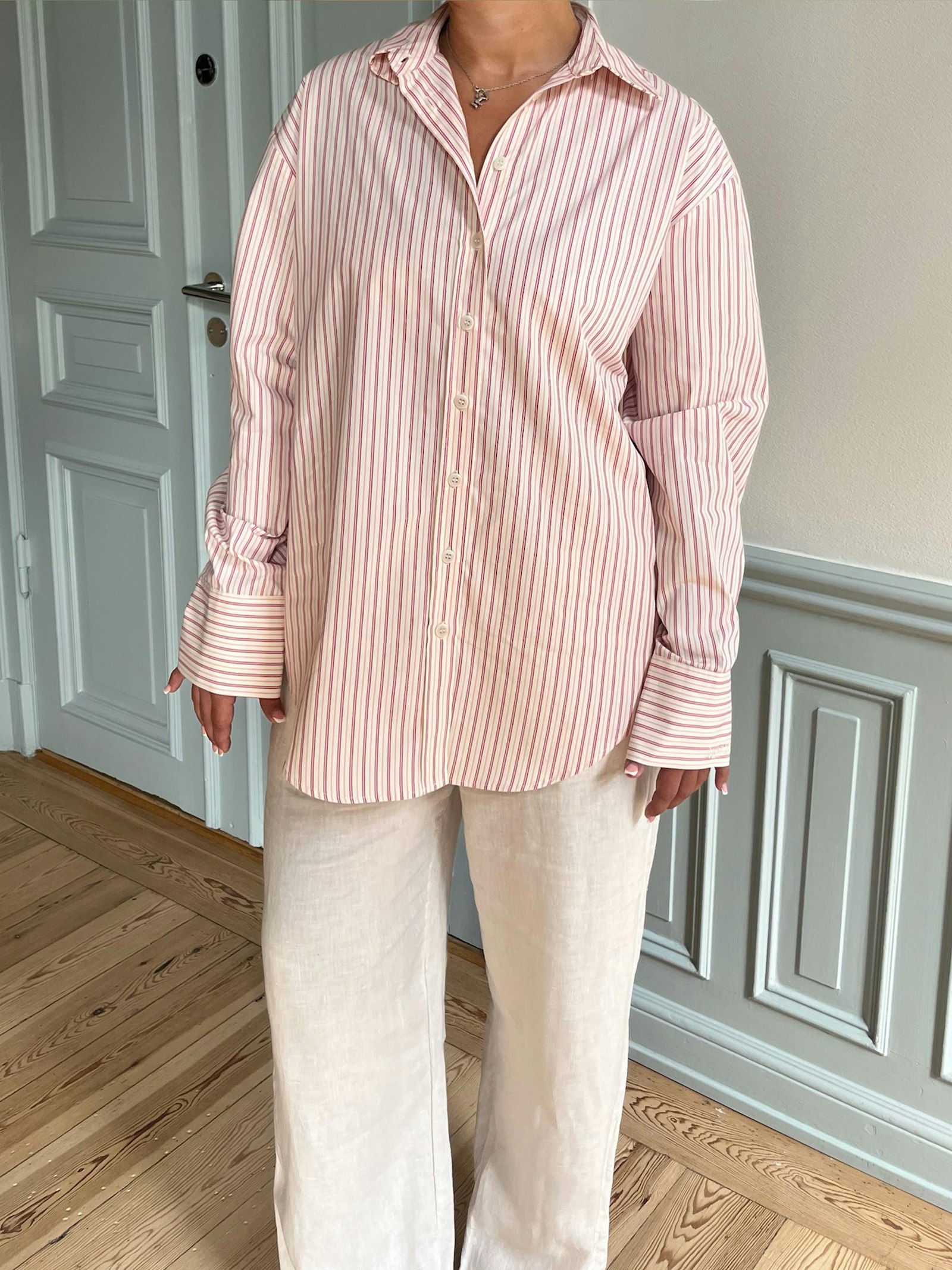 Poplin Classic Shirt Pink Stripe