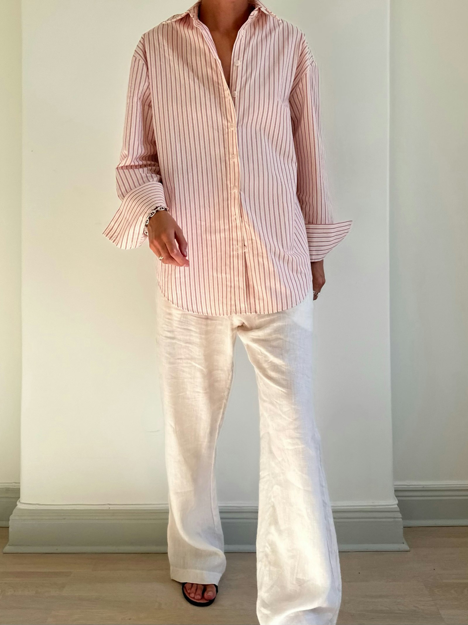 Poplin Classic Shirt Pink Stripe