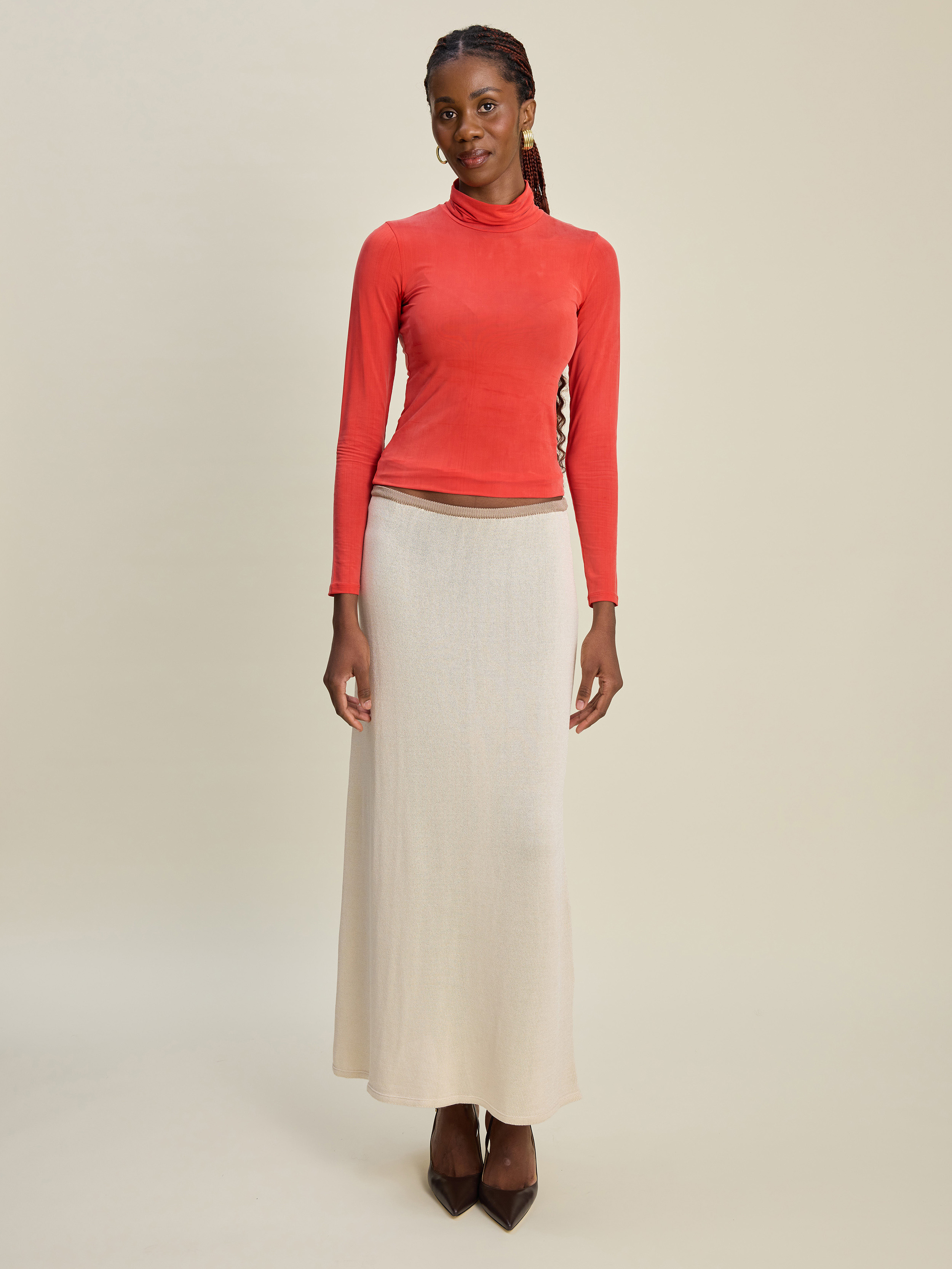 Ivory midi pencil skirt hotsell