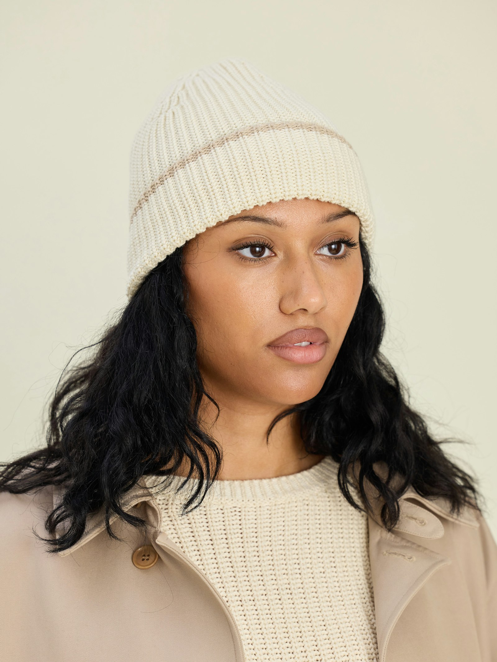 Knitted Beanie Creamy Oat