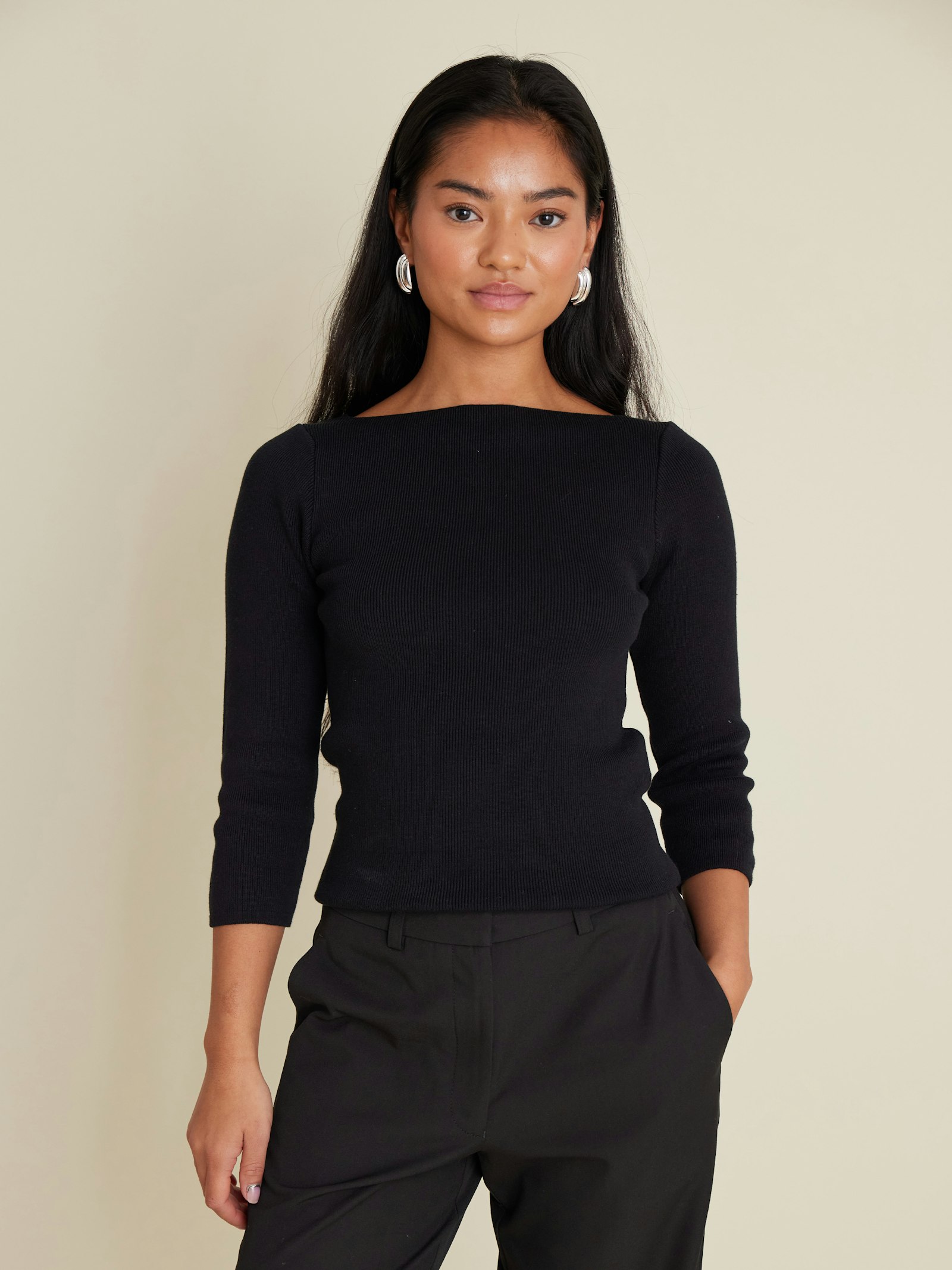 Everyday Bateau Top Black