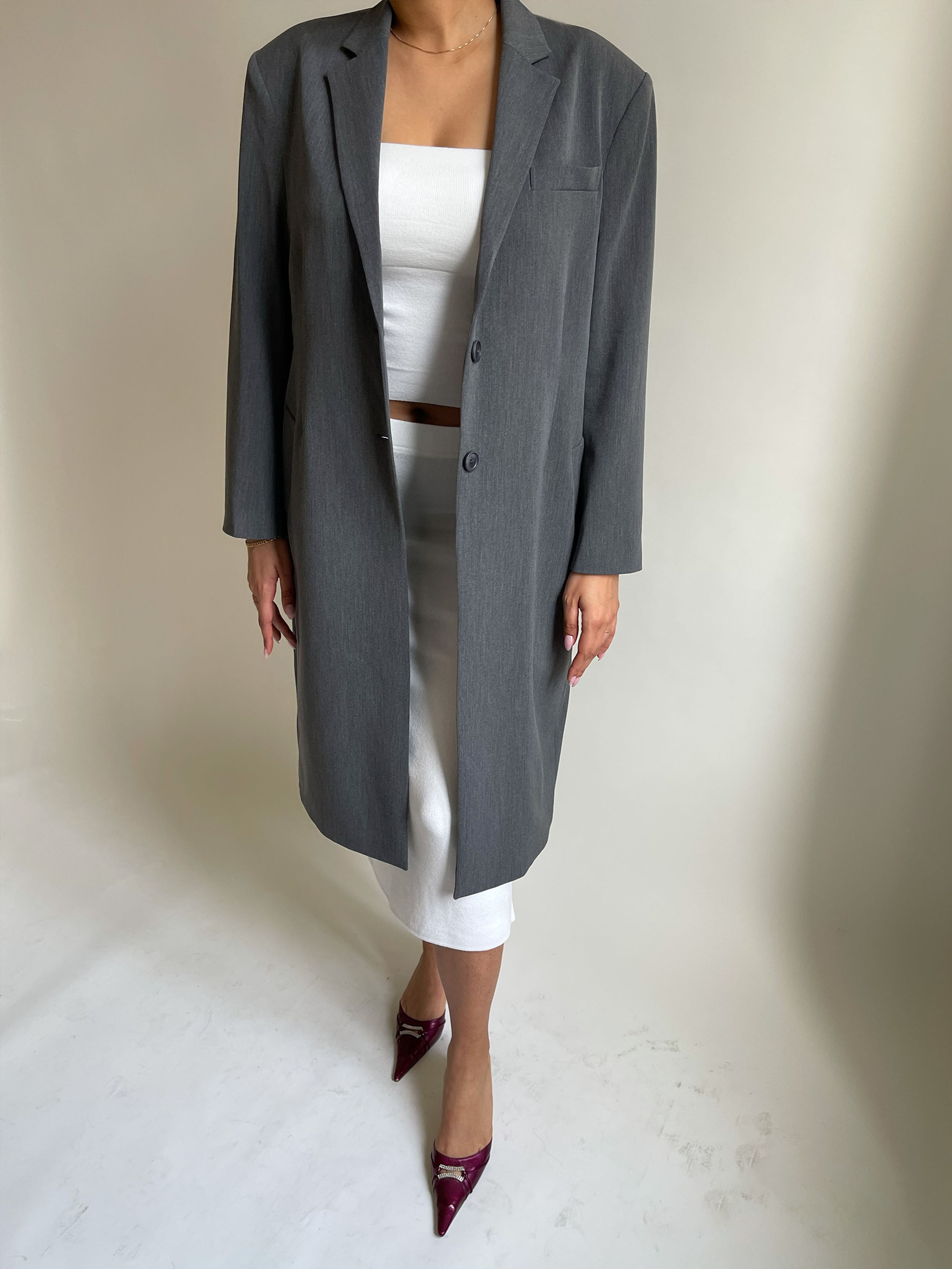 REVERBERATE LONG JACKET GRAY 40