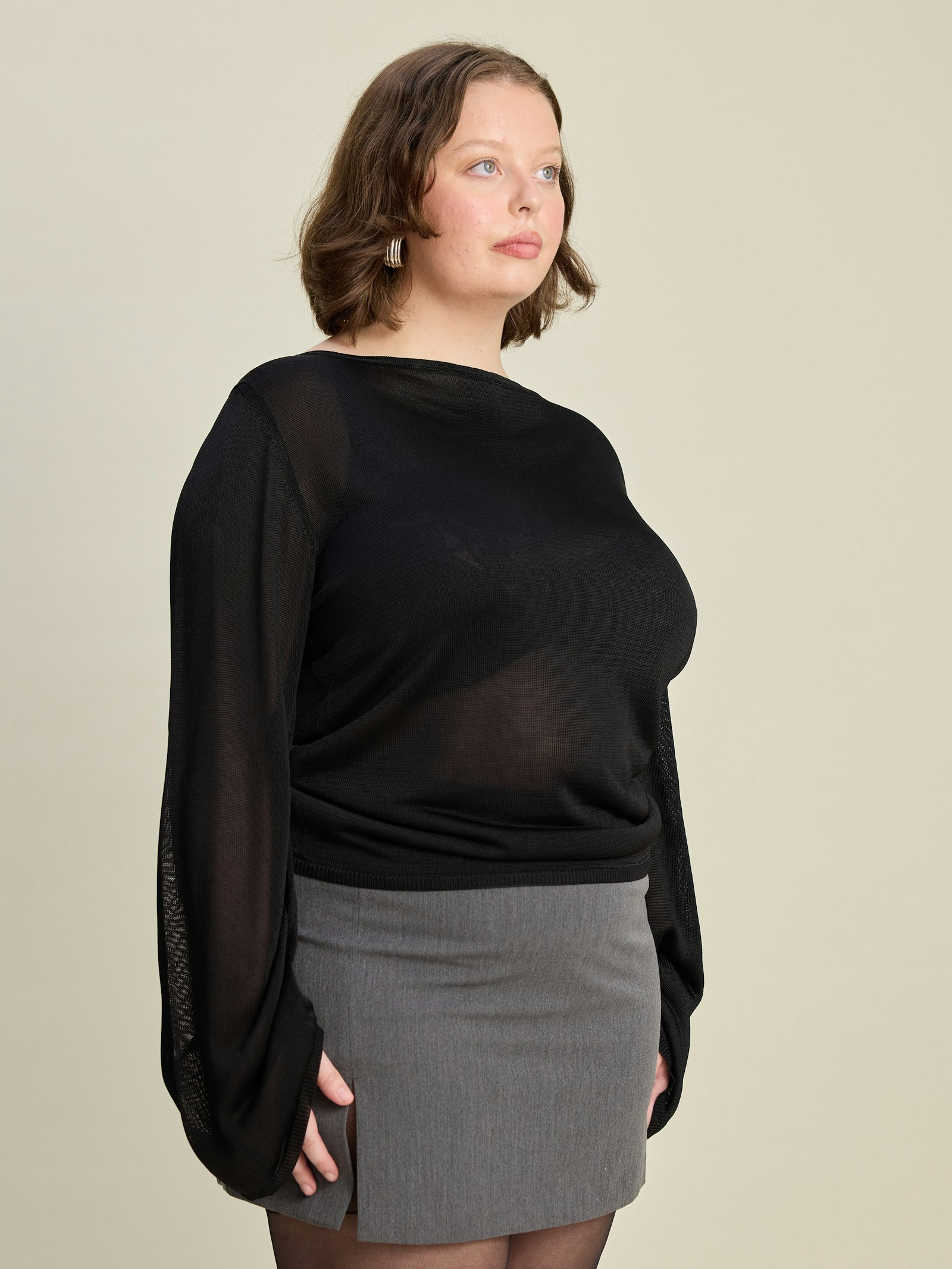 Bateau Long Sleeve Top Black