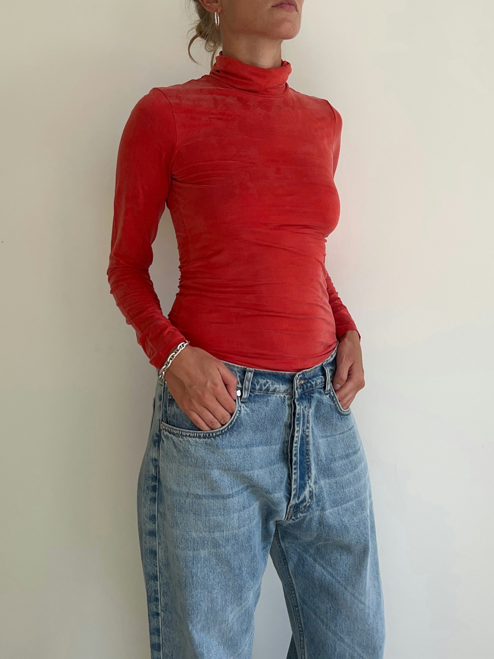 Occasion Turtleneck Top Red