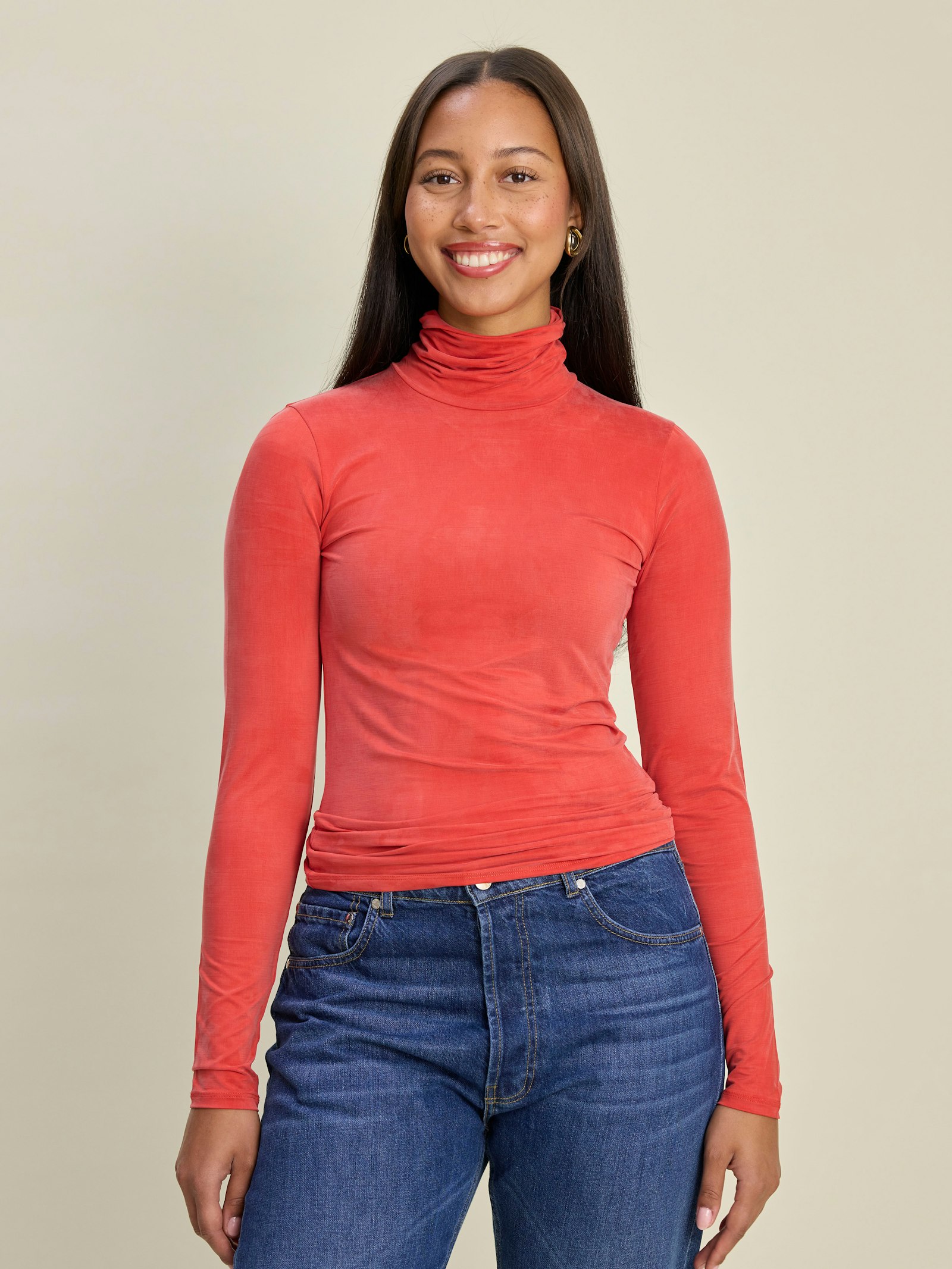 Occasion Turtleneck Top Red