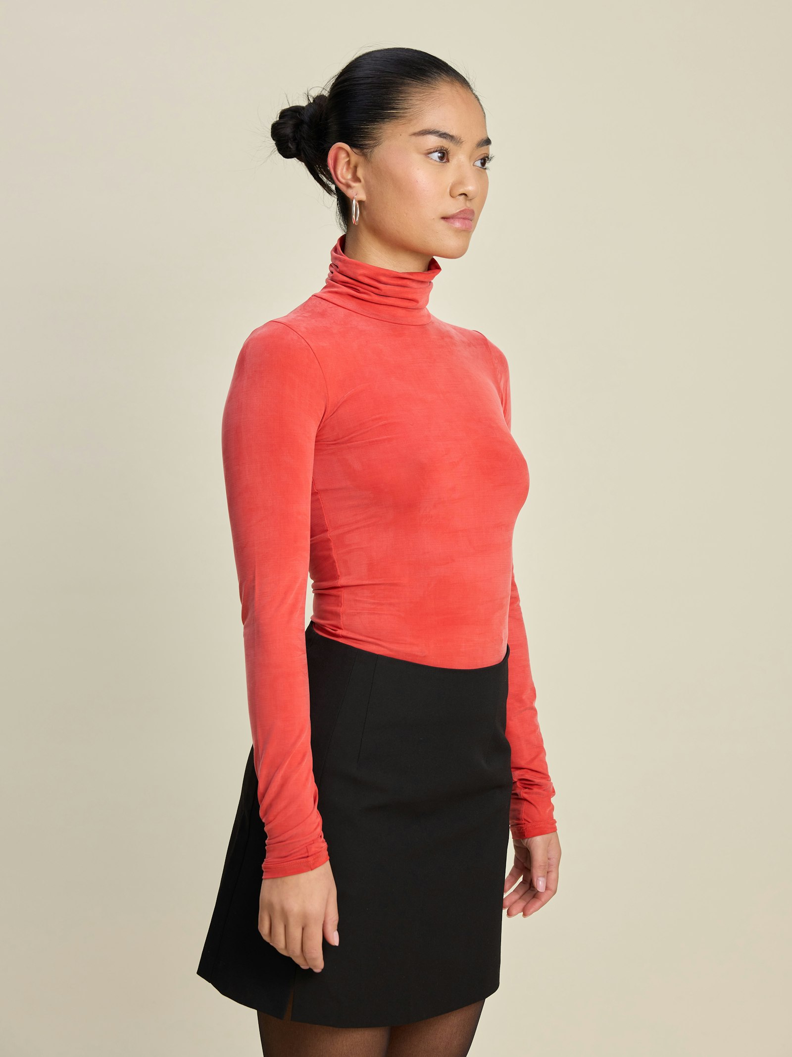 Occasion Turtleneck Top Red