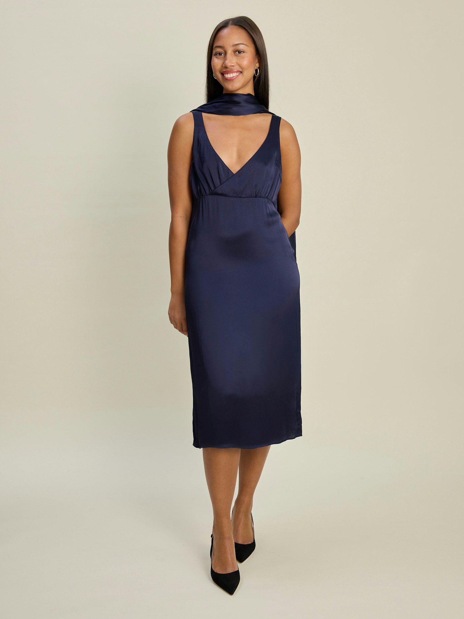 Evening Midi Dress Midnight Blue