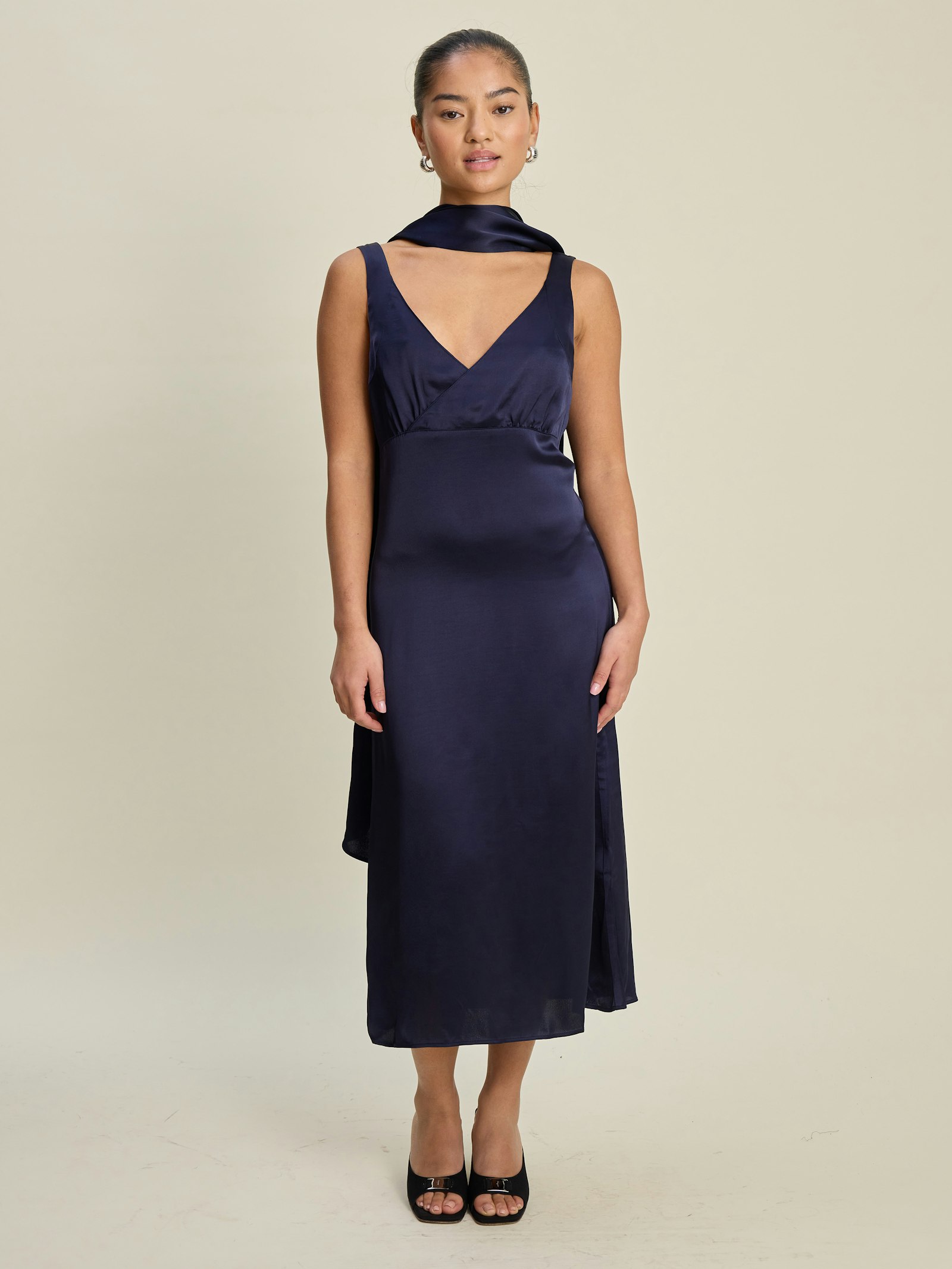 Evening Midi Dress Midnight Blue