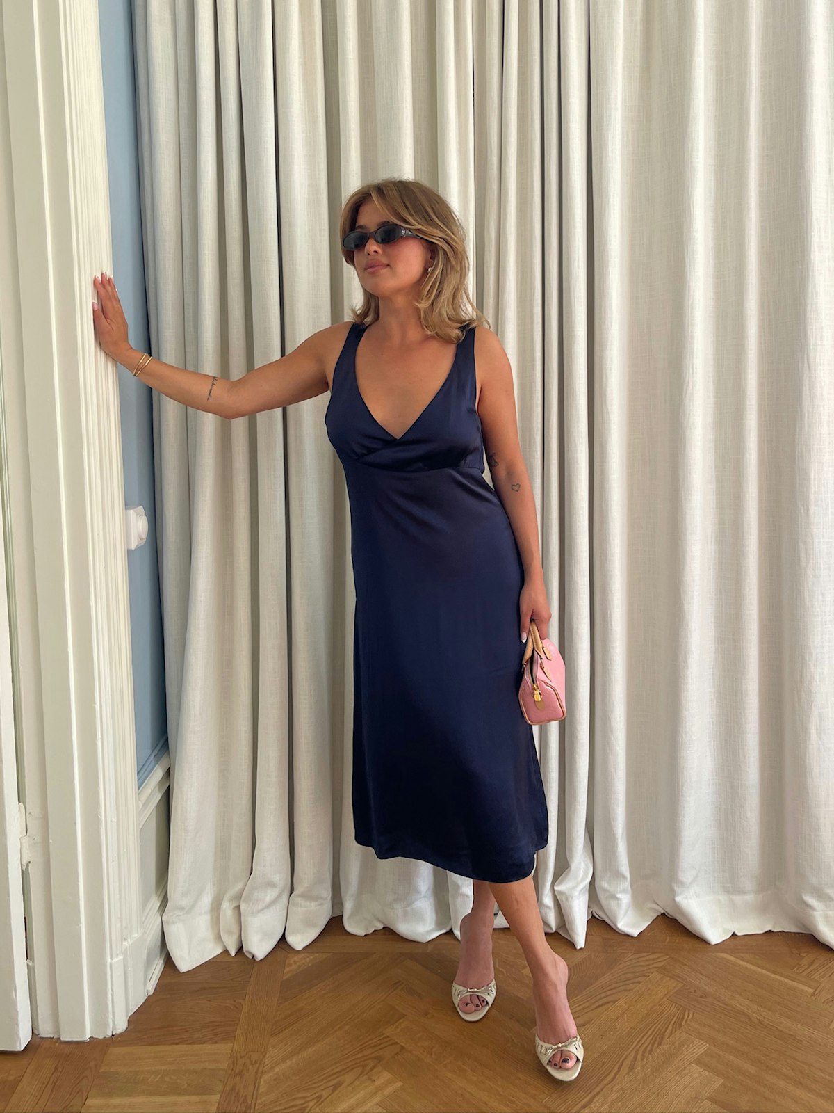 Evening Midi Dress Midnight Blue