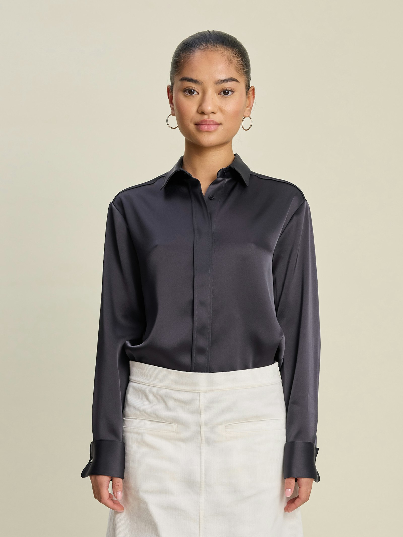 Satin Shirt Anthracite