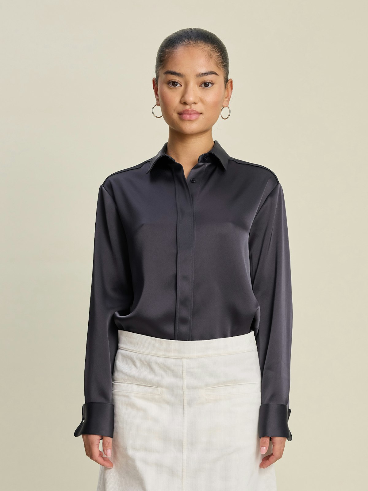 Satin Shirt Anthracite