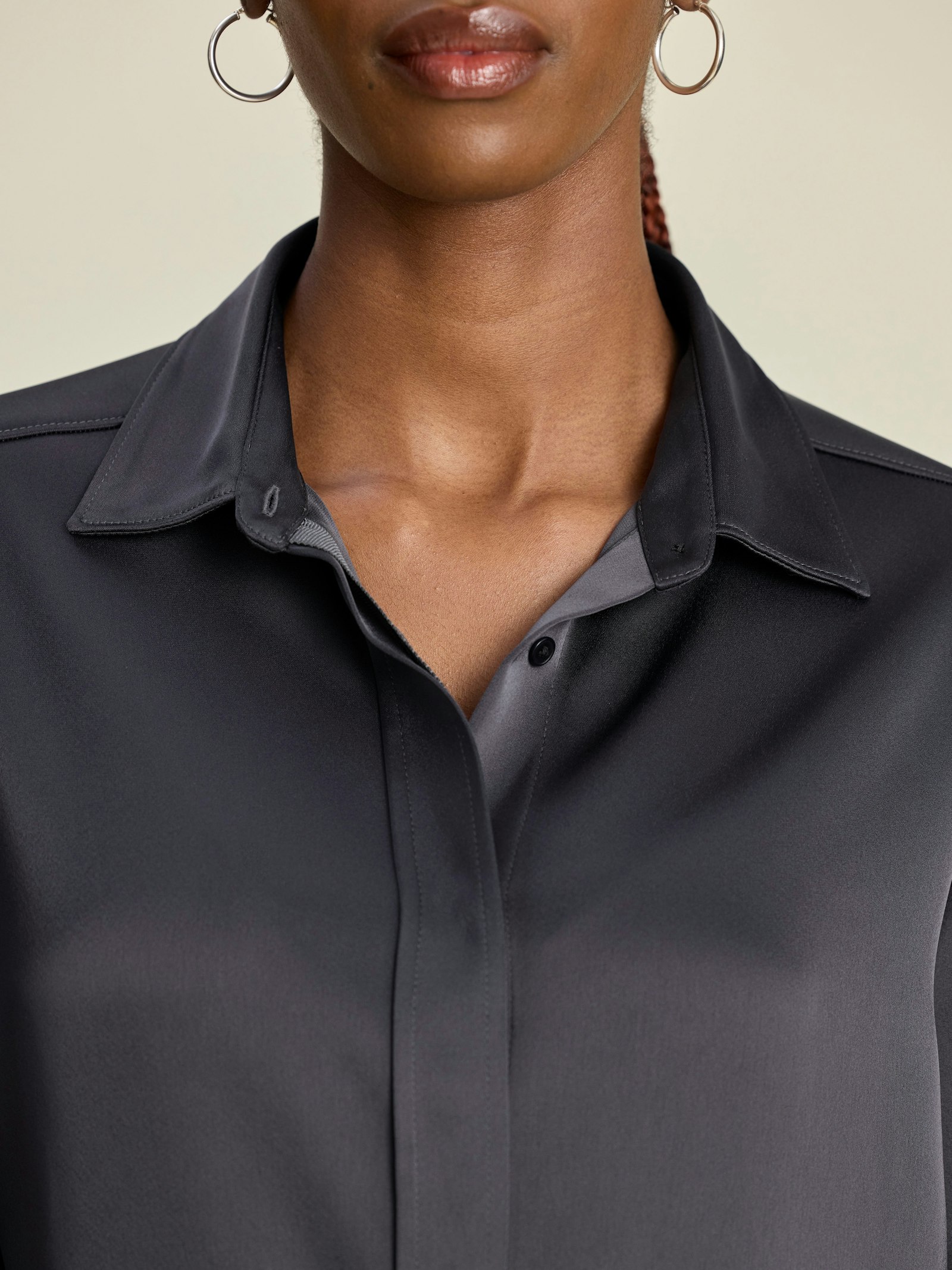 Satin Shirt Anthracite