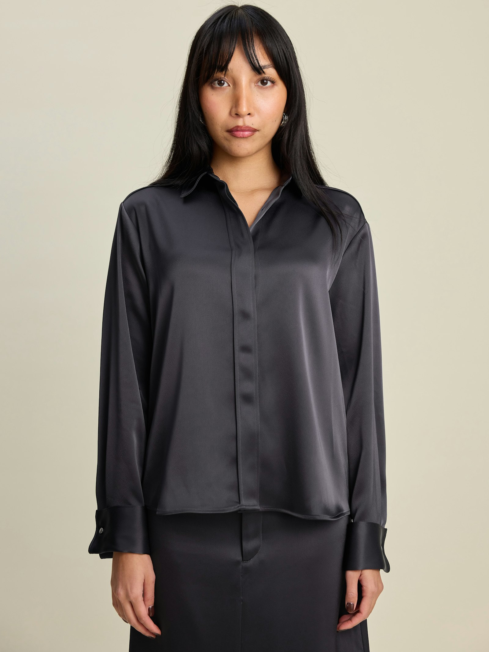 Satin Shirt Anthracite