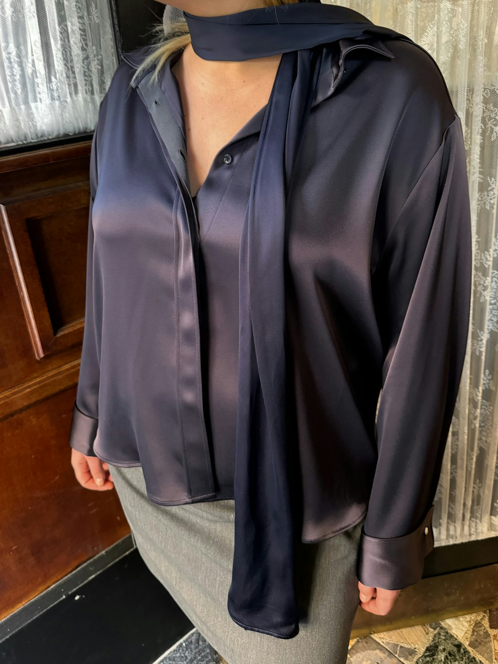 Satin Shirt Anthracite