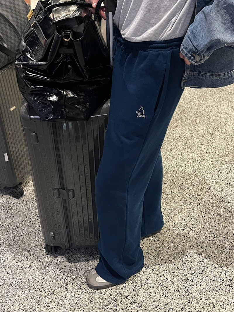 Wide Leg Sweatpants Retro Blue