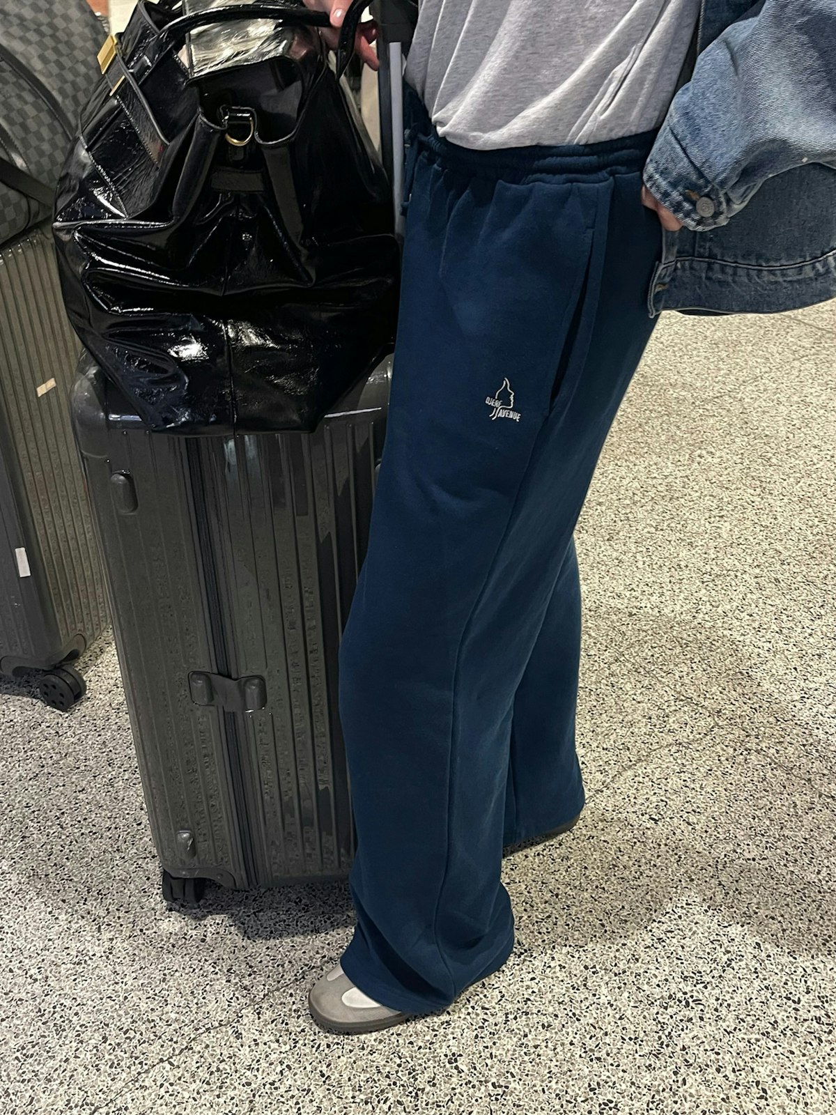Wide Leg Sweatpants Retro Blue