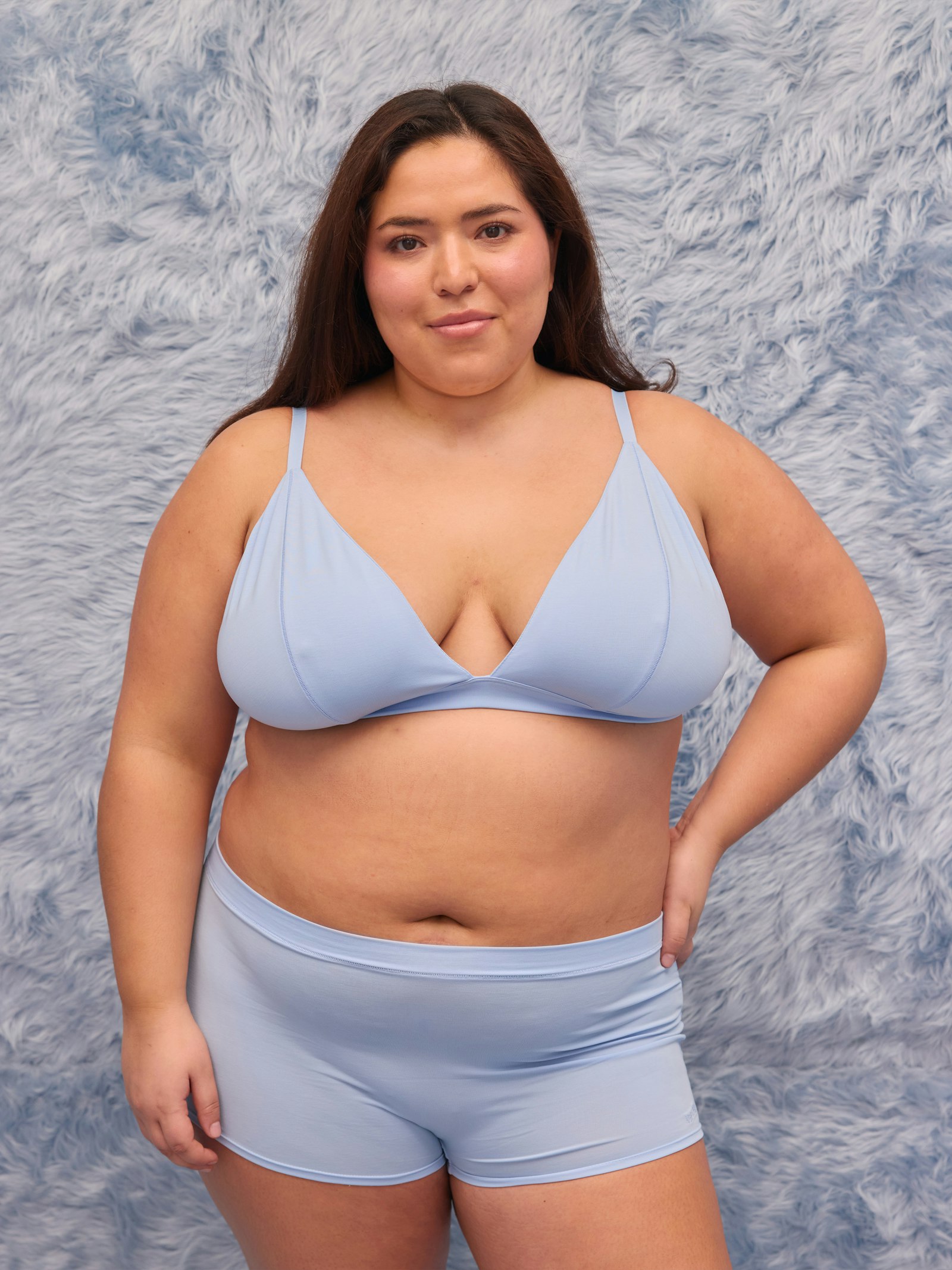 Go Close Triangle Bralette Blue