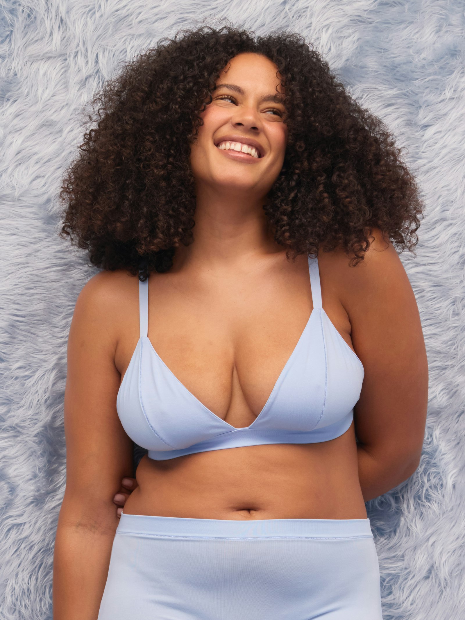 Go Close Triangle Bralette Blue