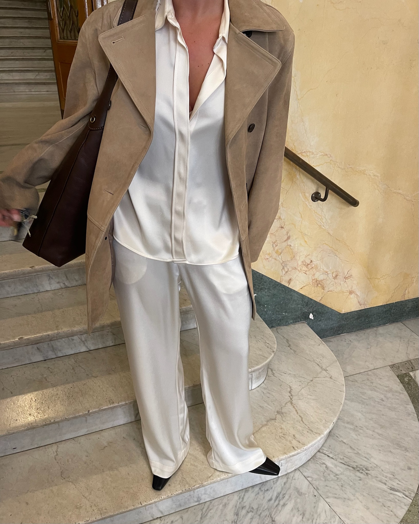 Satin Pants Ivory - Ivory | Djerf Avenue